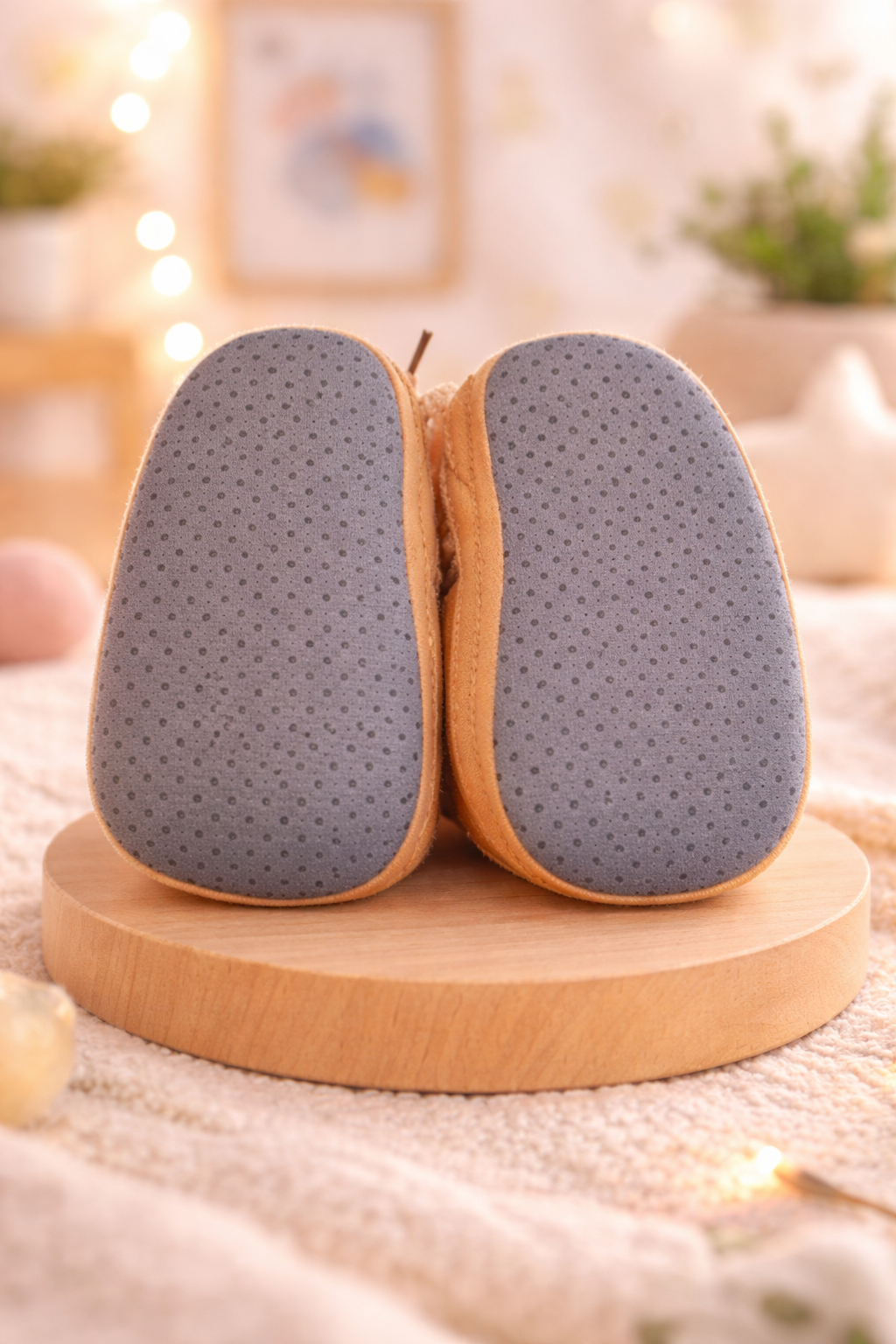 Chaussons enfant peluche petit ours taille 9/12 mois