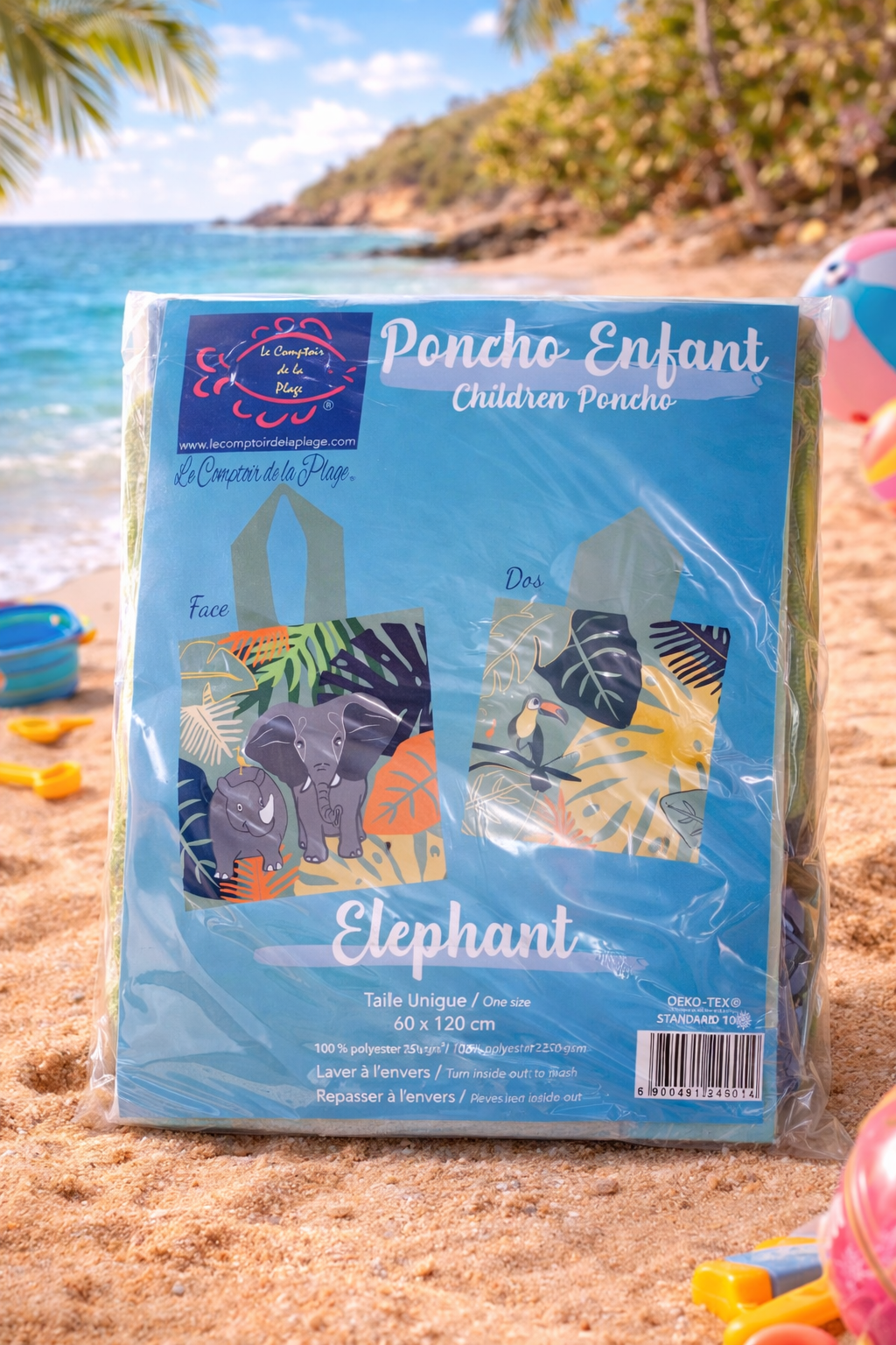 Poncho de bain Enfant Éléphant