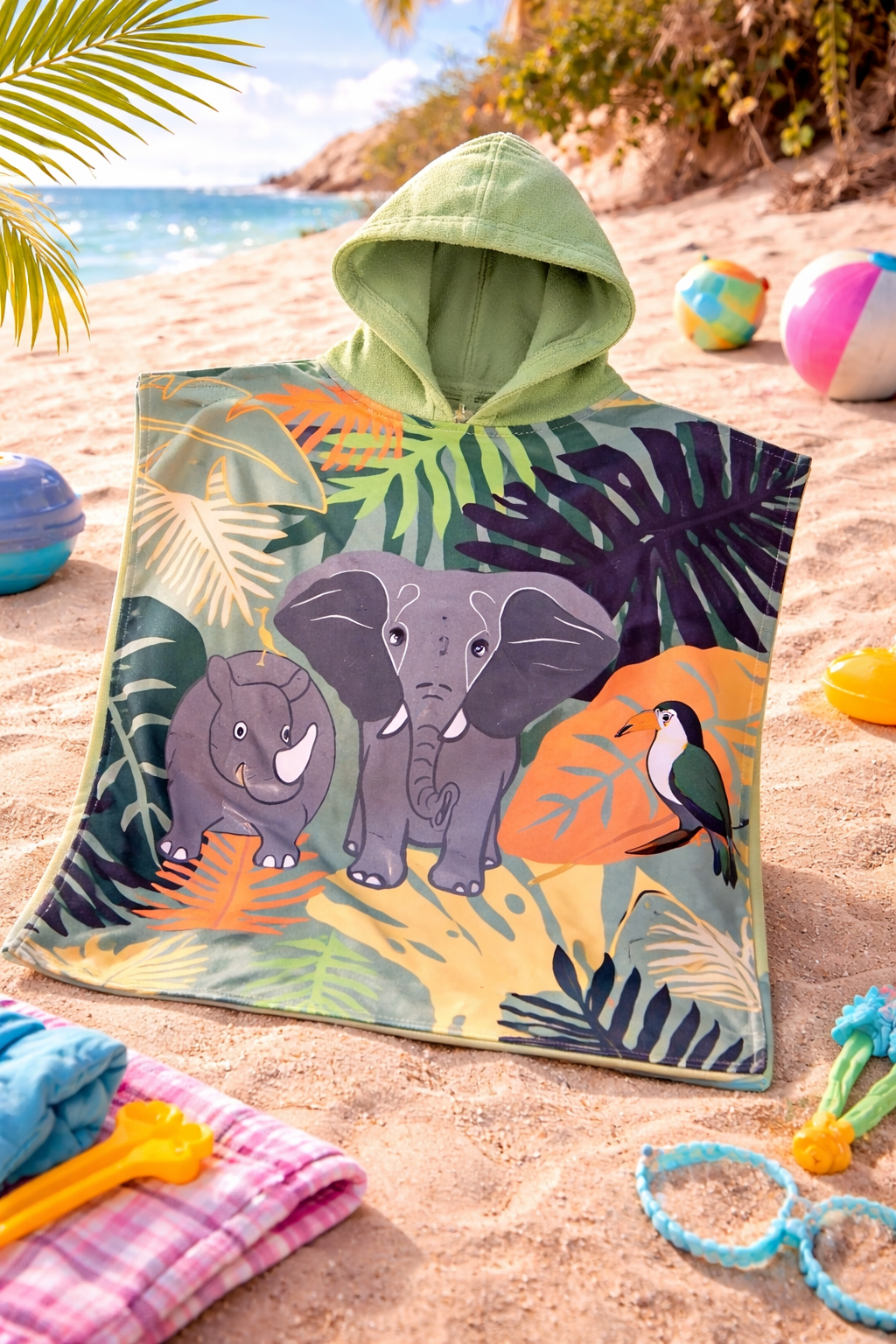 Poncho de bain Enfant Éléphant