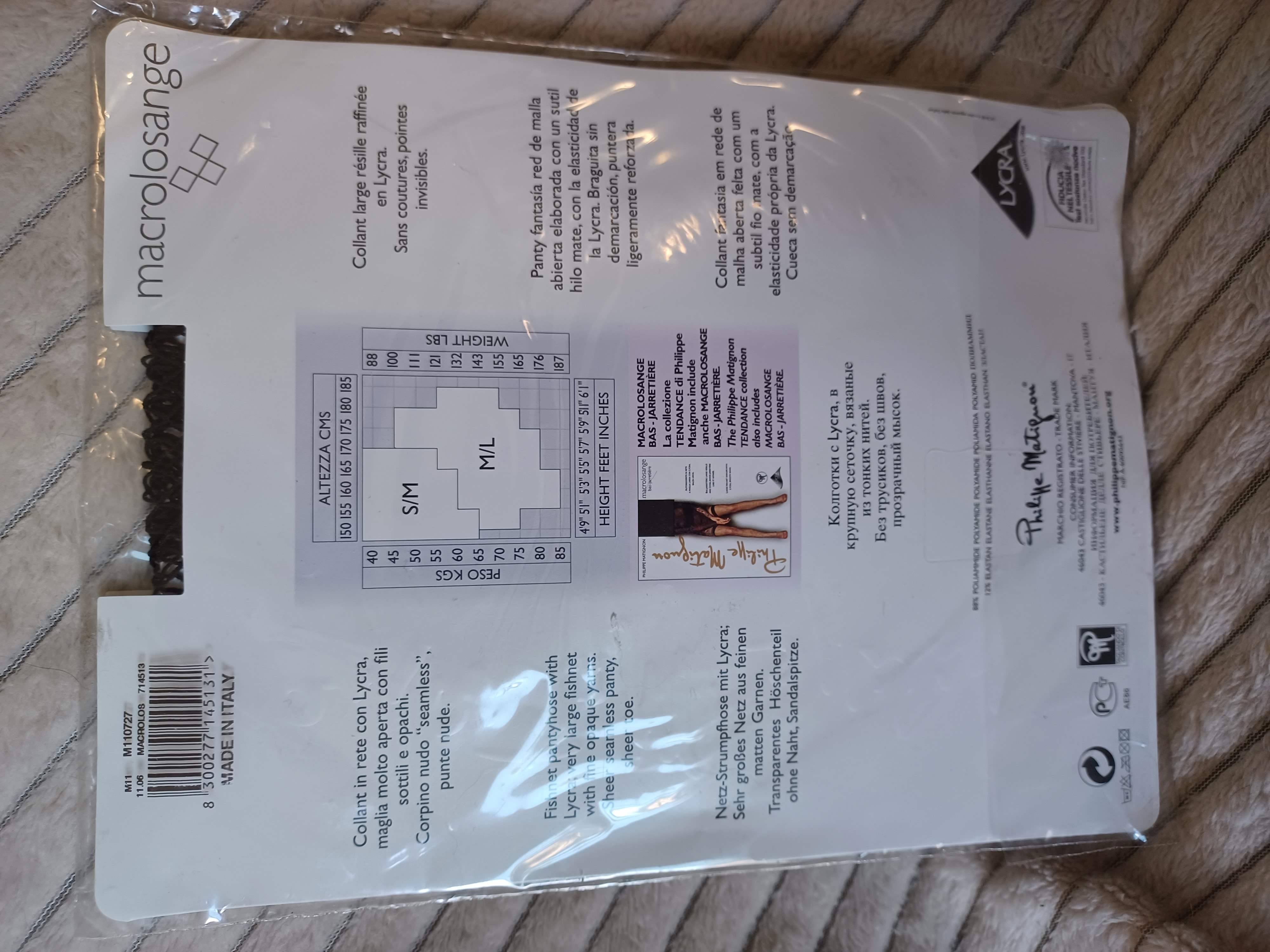 Collants noir en résille Macrolosang taille M/L