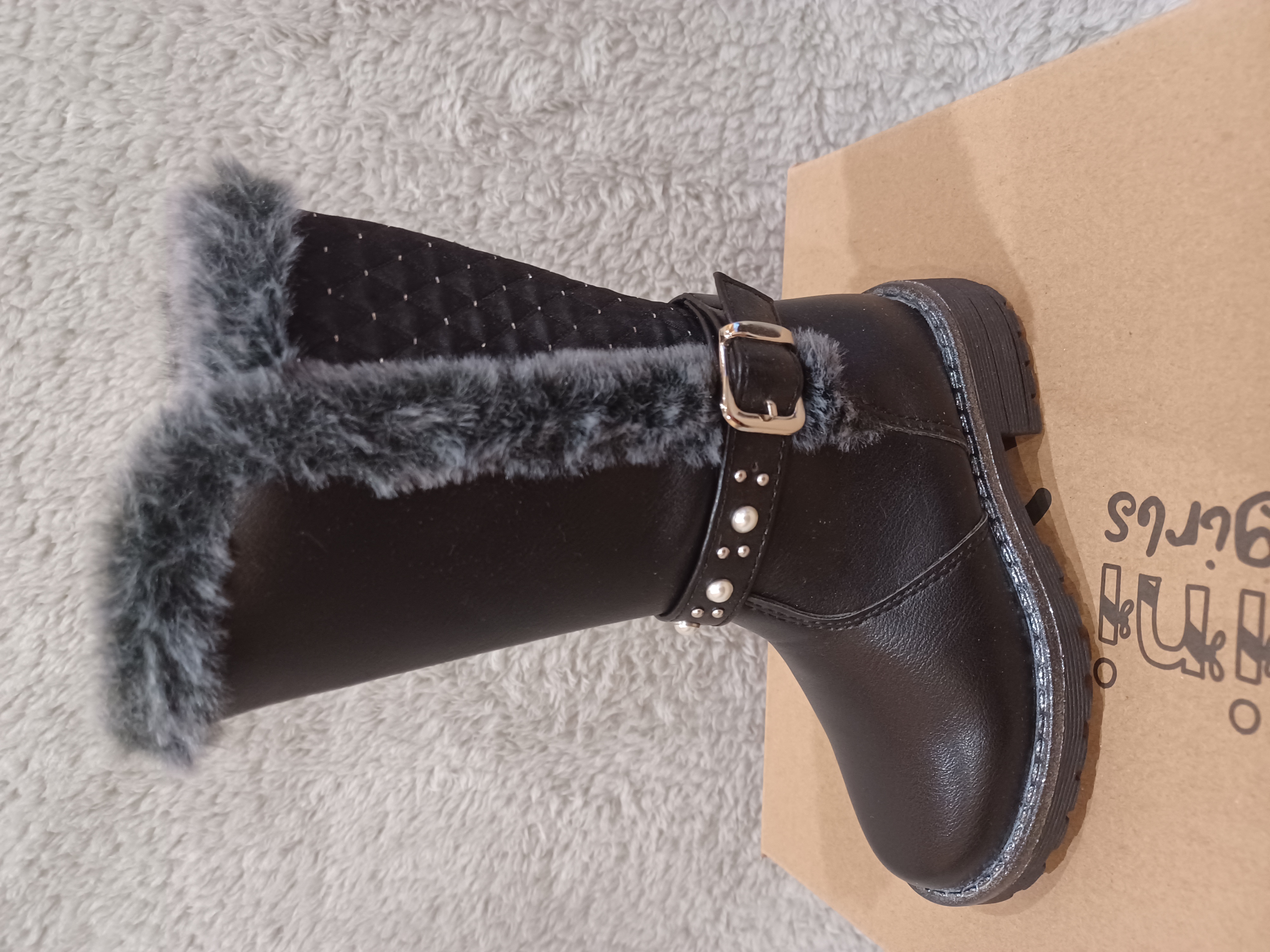 Botte d'hiver enfant en simili cuir taille 22