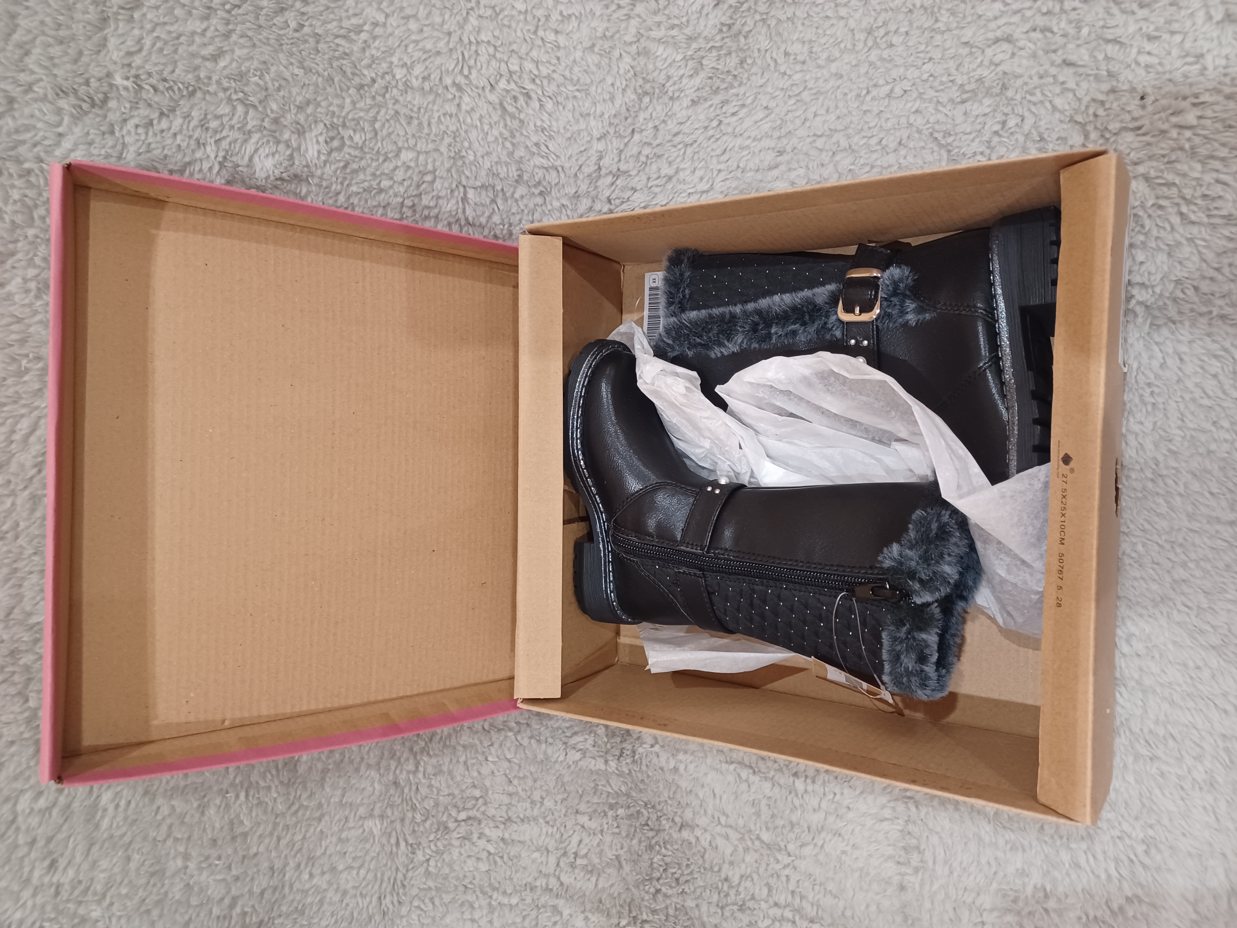 Botte d'hiver enfant en simili cuir taille 22