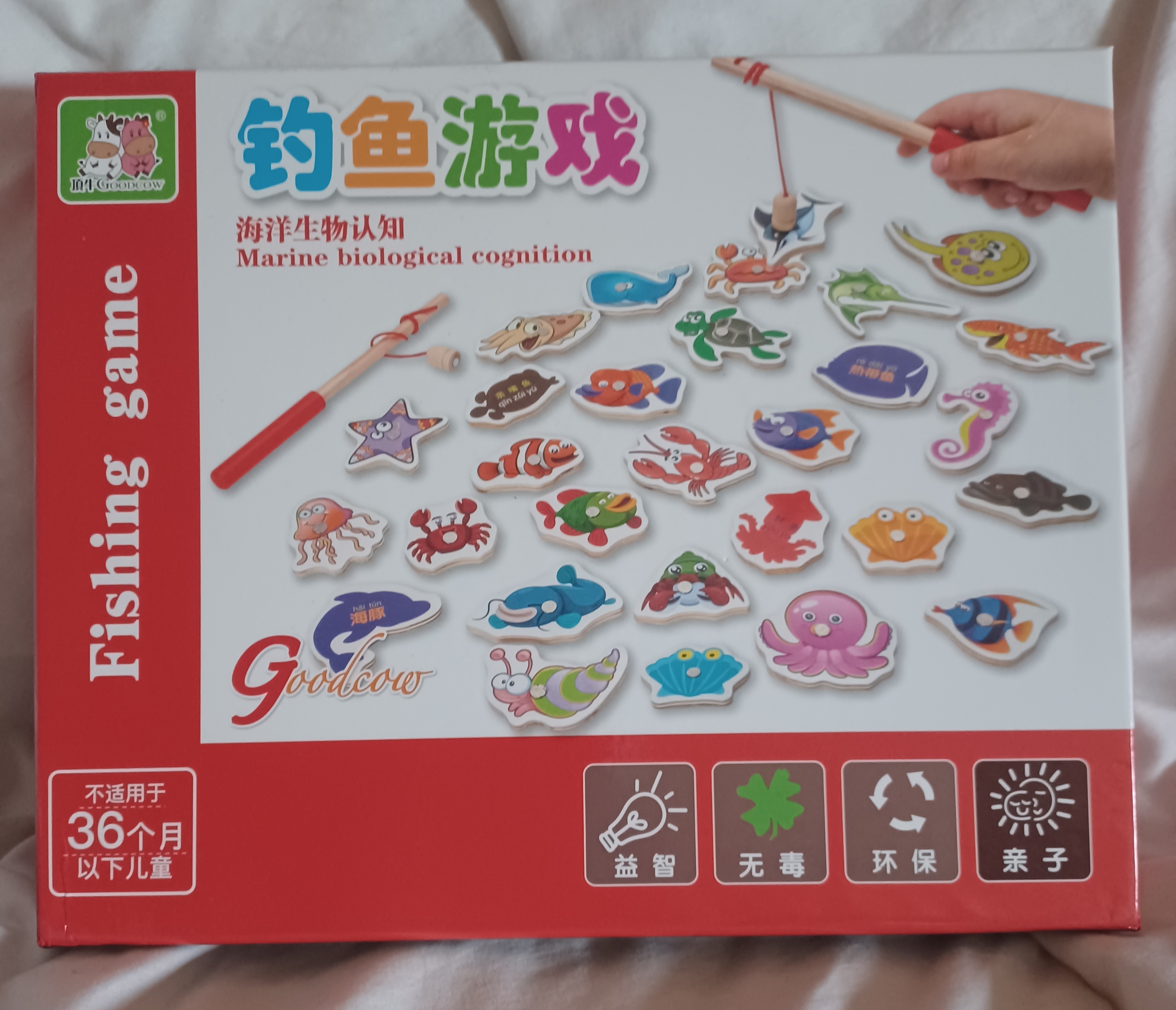 Jeu de pêche magnétique en bois