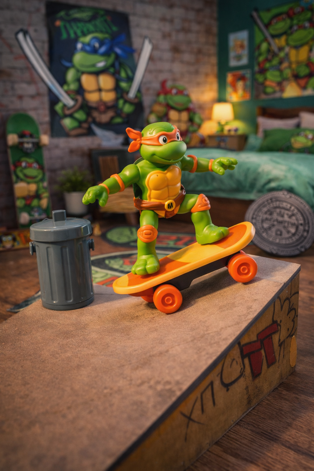 Figurine Donatello ou Michelangelo Switch Kick Skaters