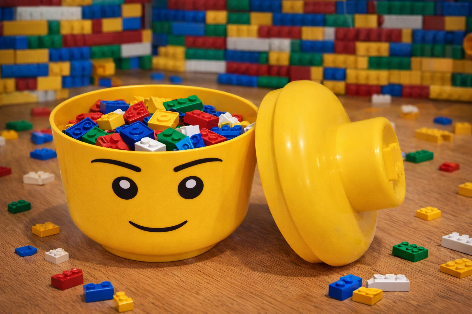 Boîte de rangement mini tête LEGO