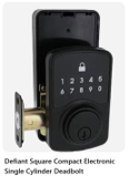 Defiant Square Compact Electronic Single Cylinder Deadbolt 
