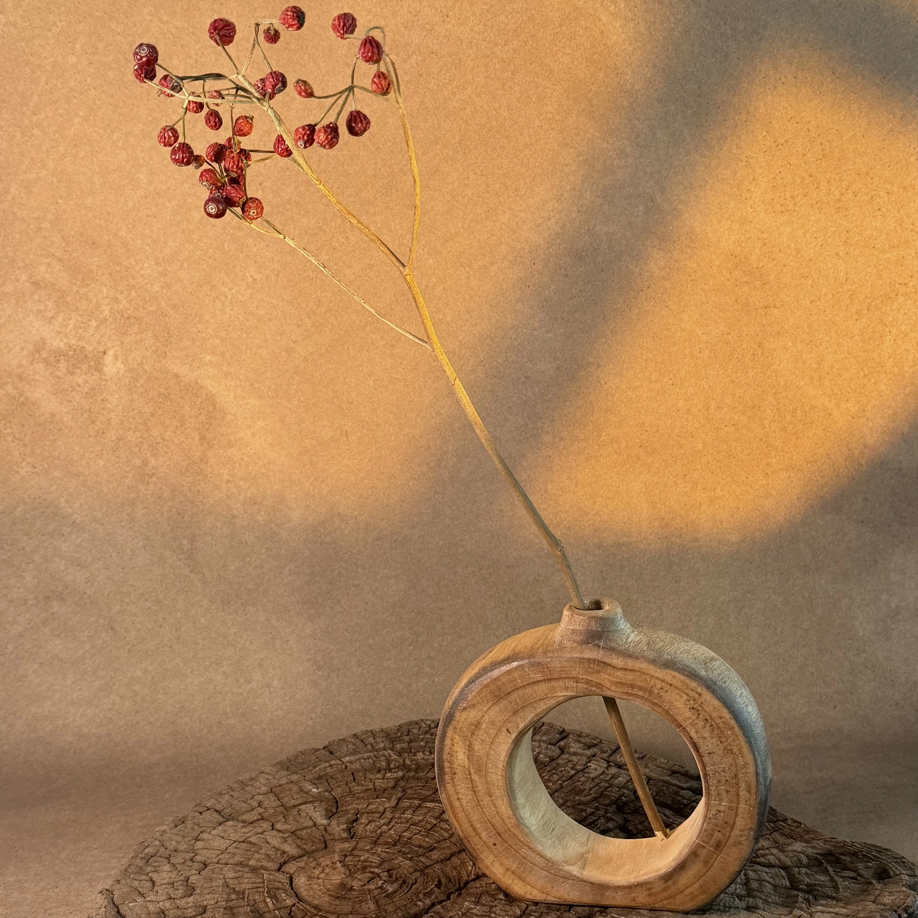 Circular Hollow Cedarwood Vase