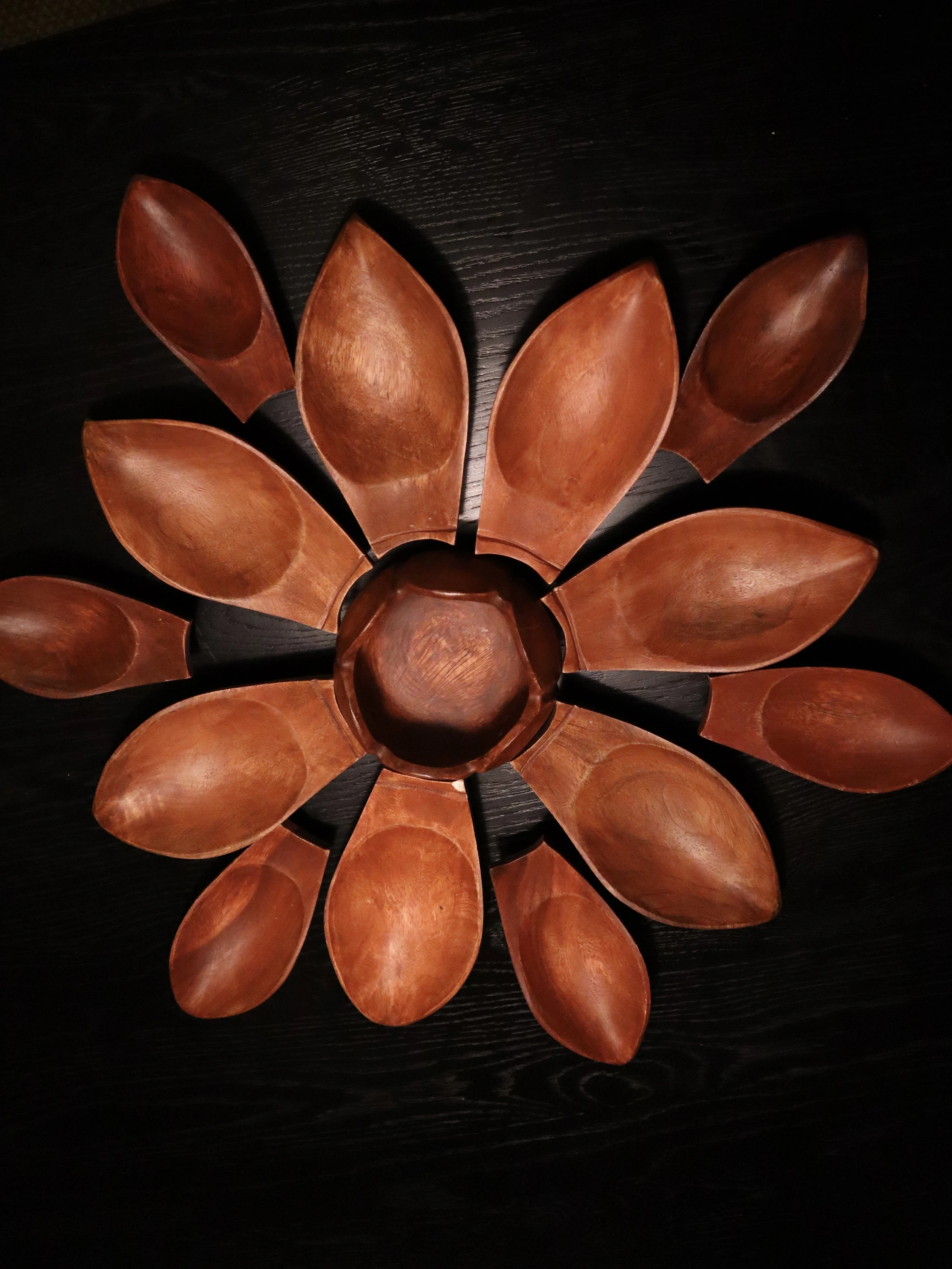 Antique Sculpted Lotus Bloom Serving Set