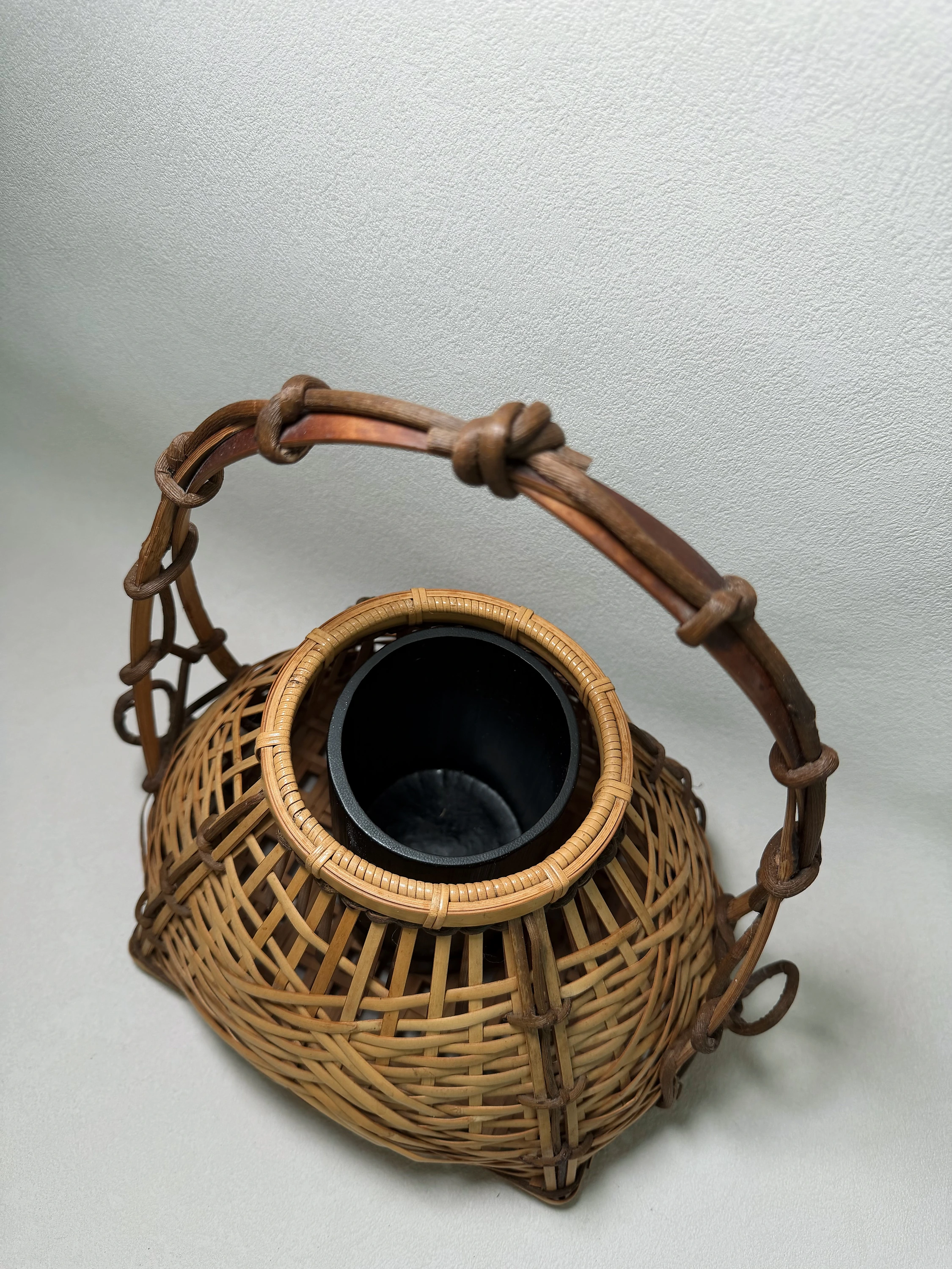 Signed Antique Japanese Woven Vase