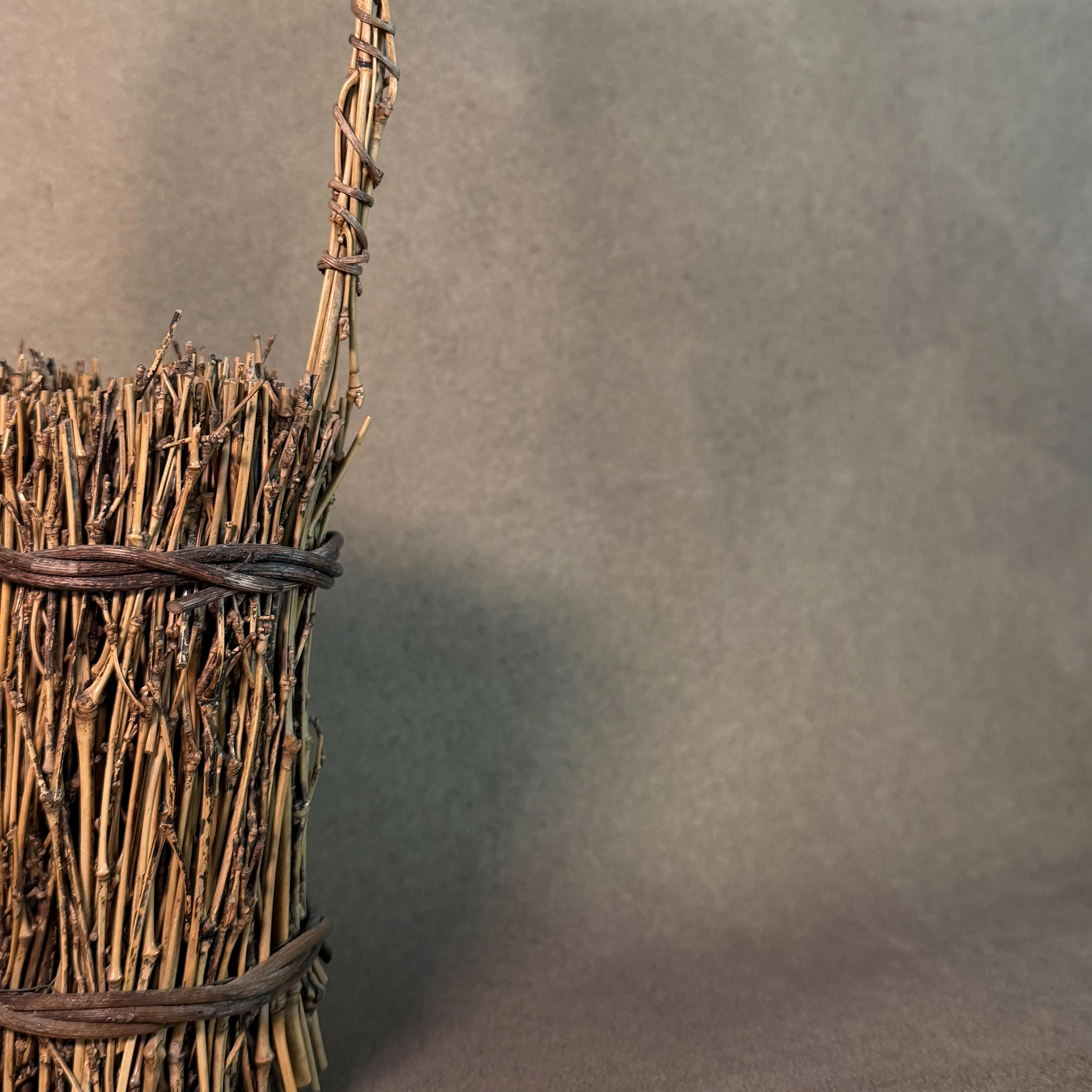 Twig Woven Bamboo Flower Holder