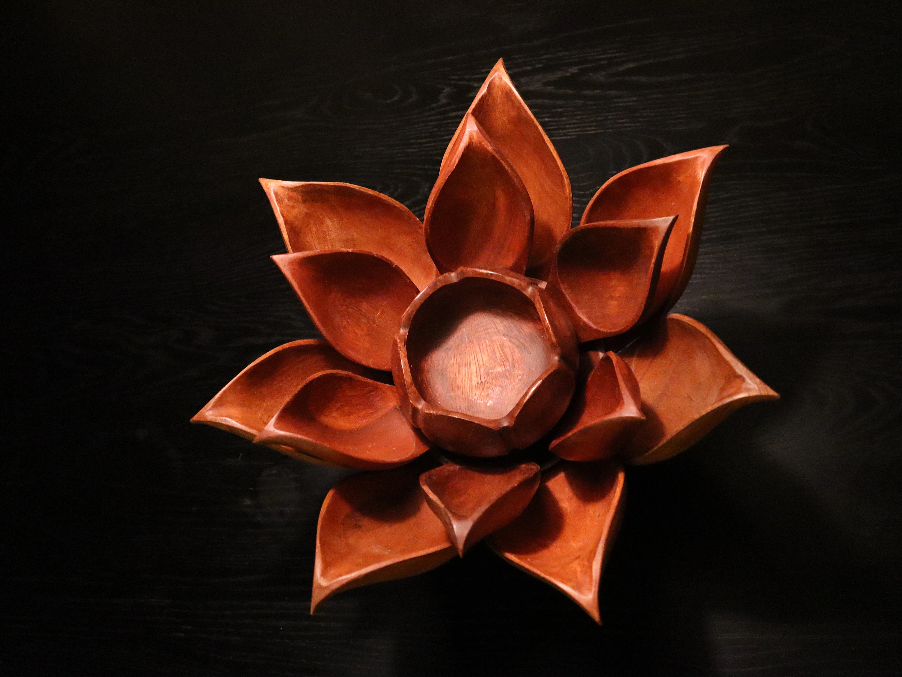 Antique Sculpted Lotus Bloom Serving Set