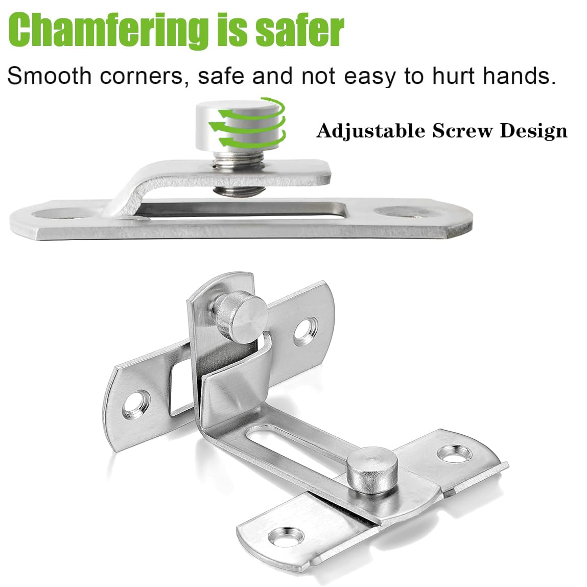 90 Degree Flip Barn Door Lock Privacy & Security Gate Latch Silver(PW-645)