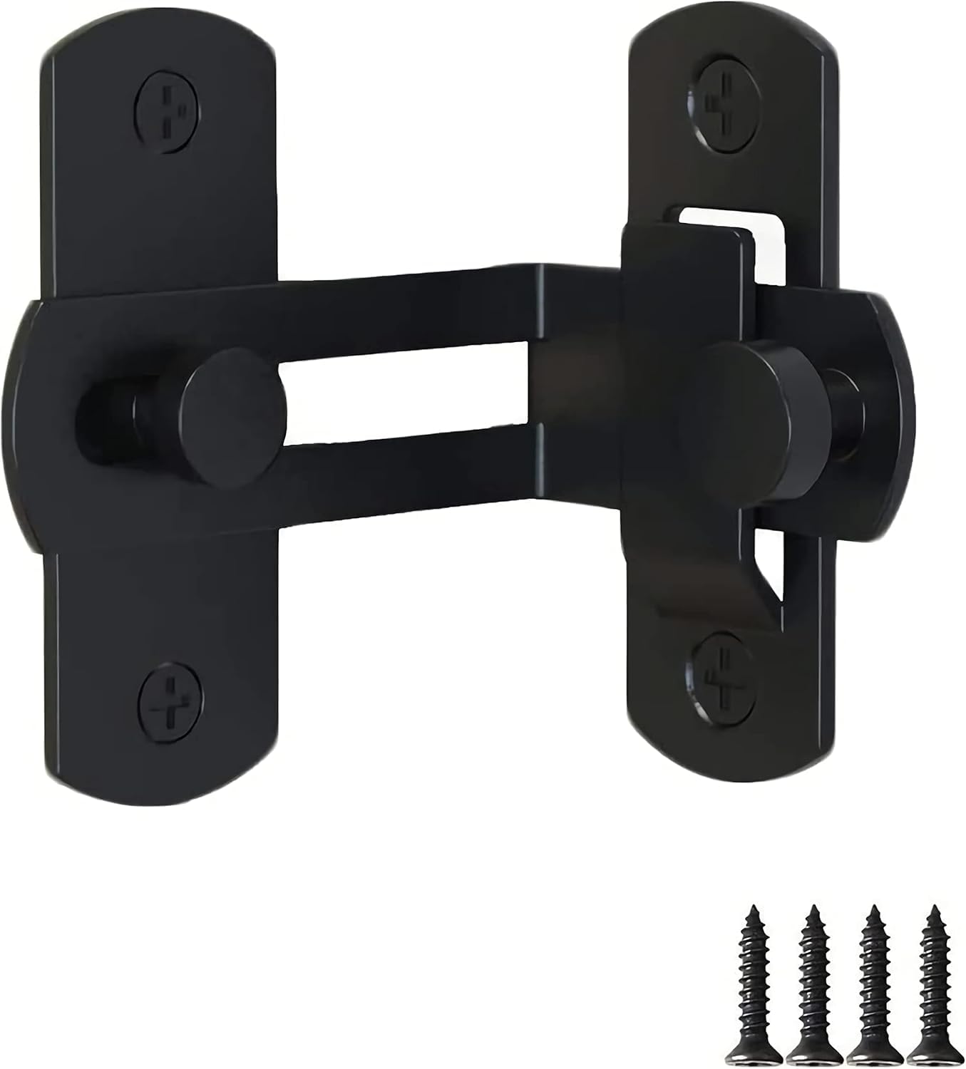 90 Degree Flip Barn Door Lock Privacy & Security Gate Latch Black(PW-644)
