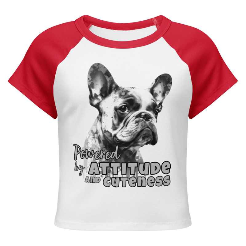 Women’s micro rib raglan baby tee - French Bulldog