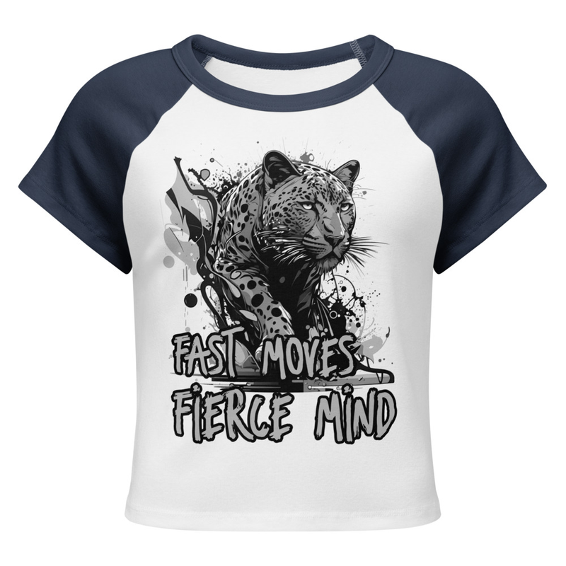 Women’s micro rib raglan baby tee - Leopard