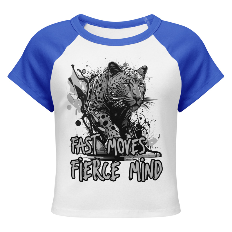 Women’s micro rib raglan baby tee - Leopard