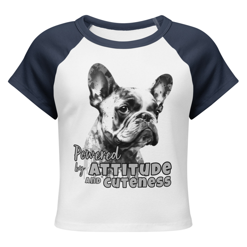 Women’s micro rib raglan baby tee - French Bulldog