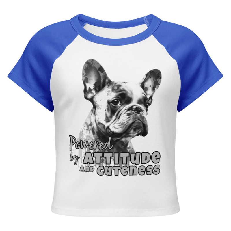 Women’s micro rib raglan baby tee - French Bulldog