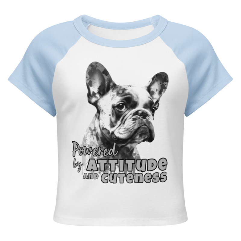 Women’s micro rib raglan baby tee - French Bulldog