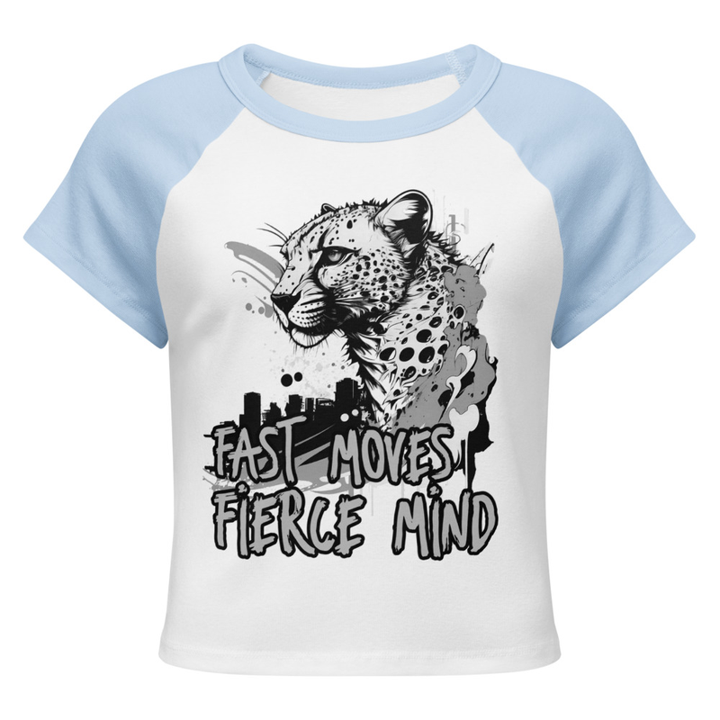 Women’s micro rib raglan baby tee - Cheetah