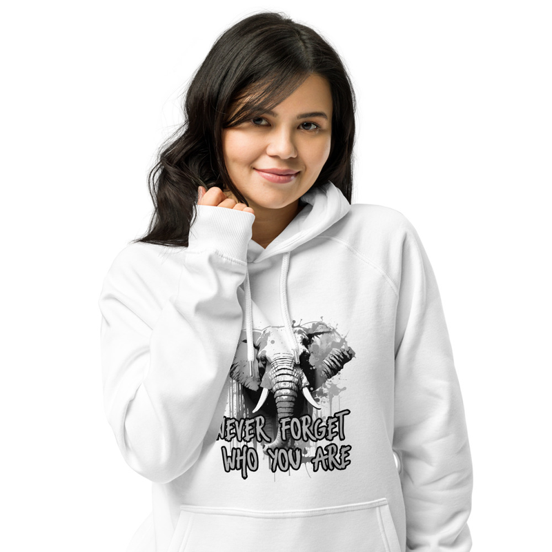 Unisex eco raglan hoodie - Elephant