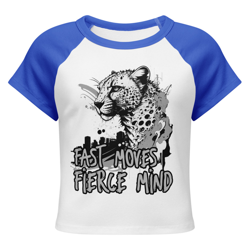 Women’s micro rib raglan baby tee - Cheetah