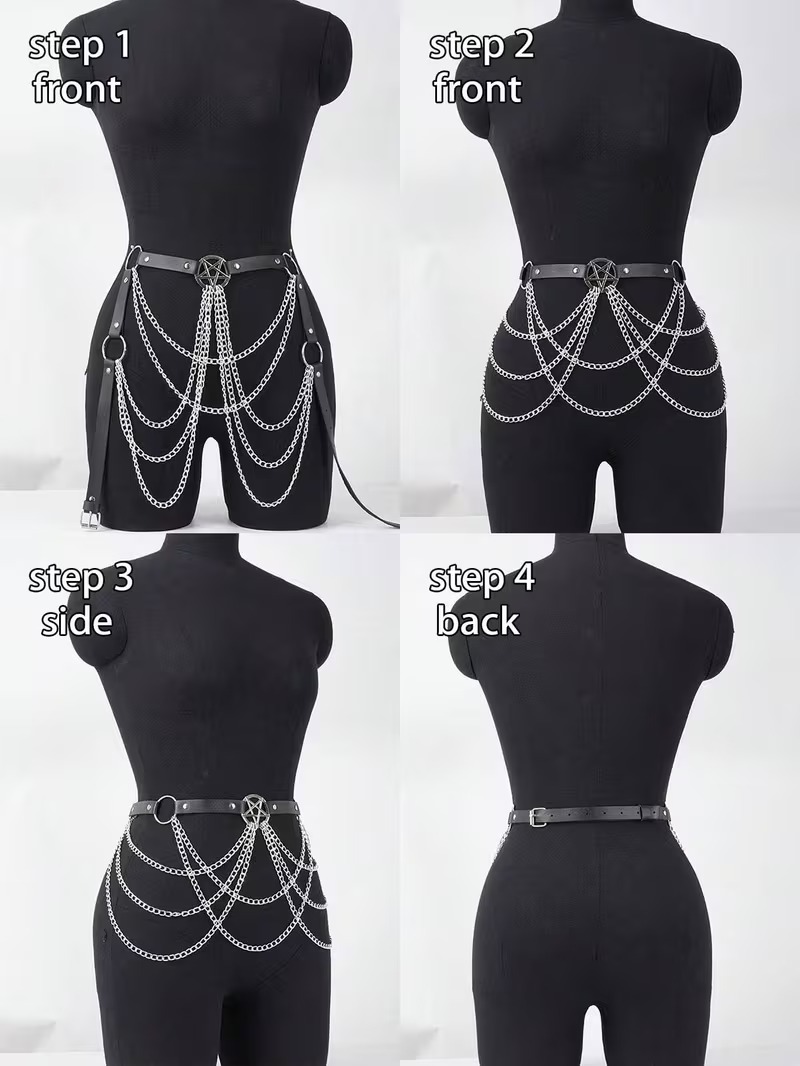 Arnés con cadenas y pentagrama