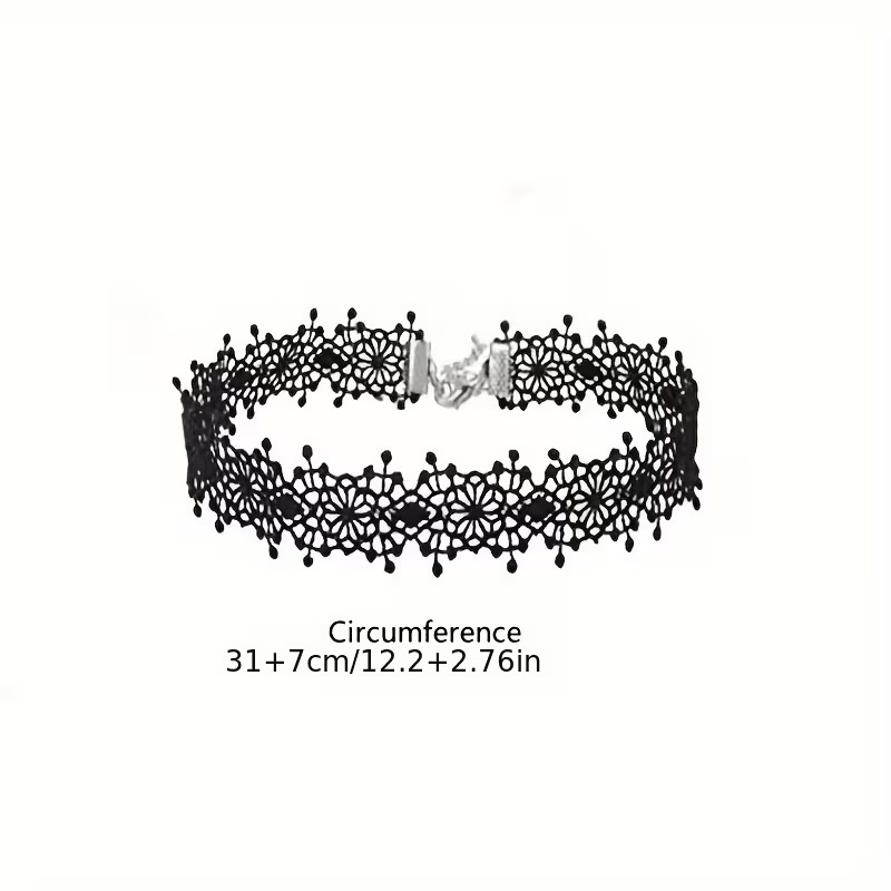 Collar de encaje fetish con y sin joyería