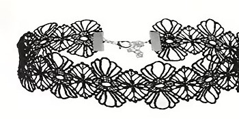 Collar de encaje fetish con y sin joyería