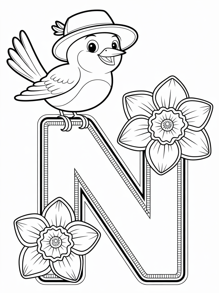 Alphabet Animals Coloring Pages N-Z