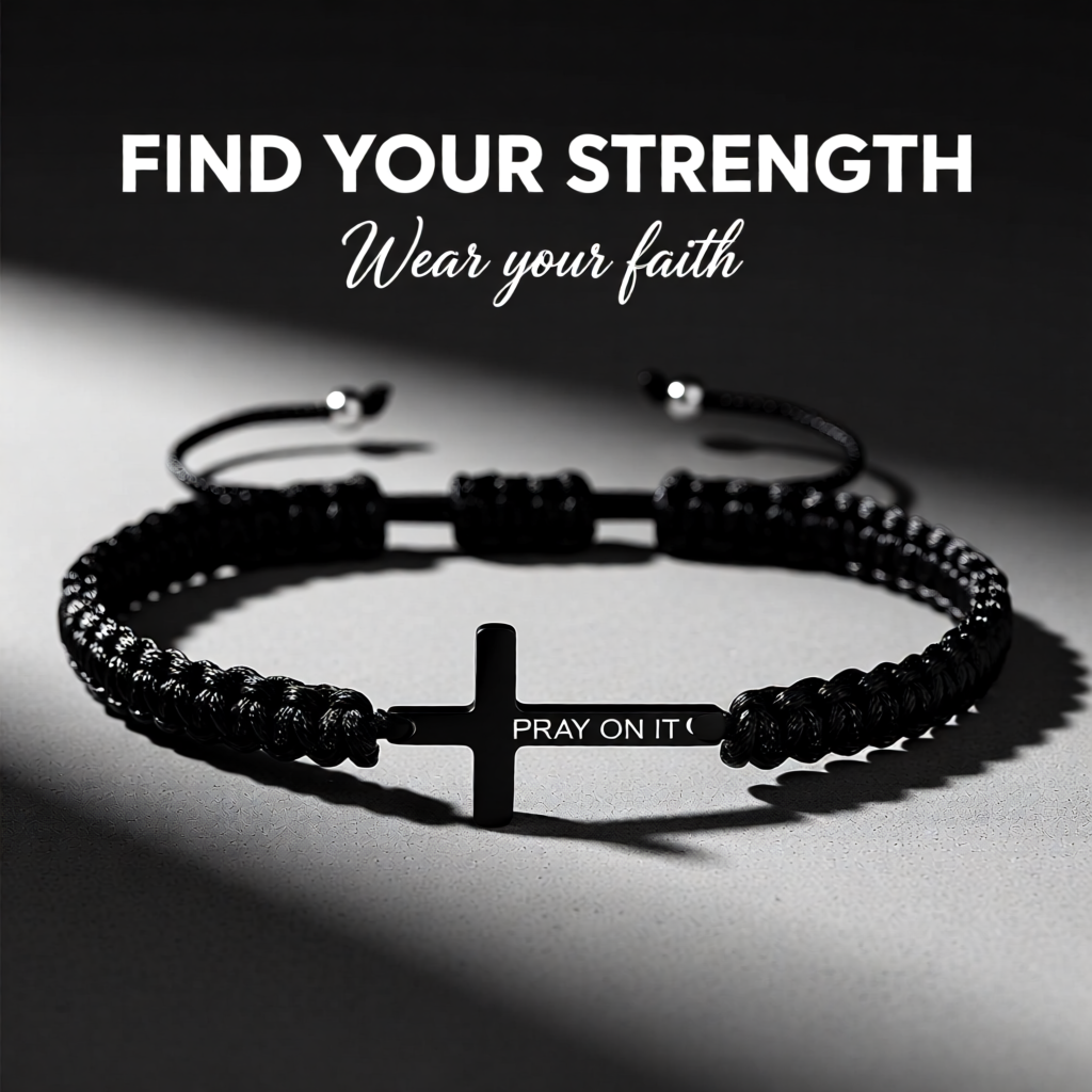 Pray On It Cross Bracelet - Black