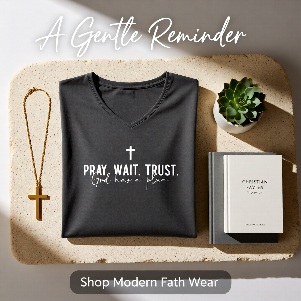 PRAY. WAIT. TRUST. – Grey T-Shirt