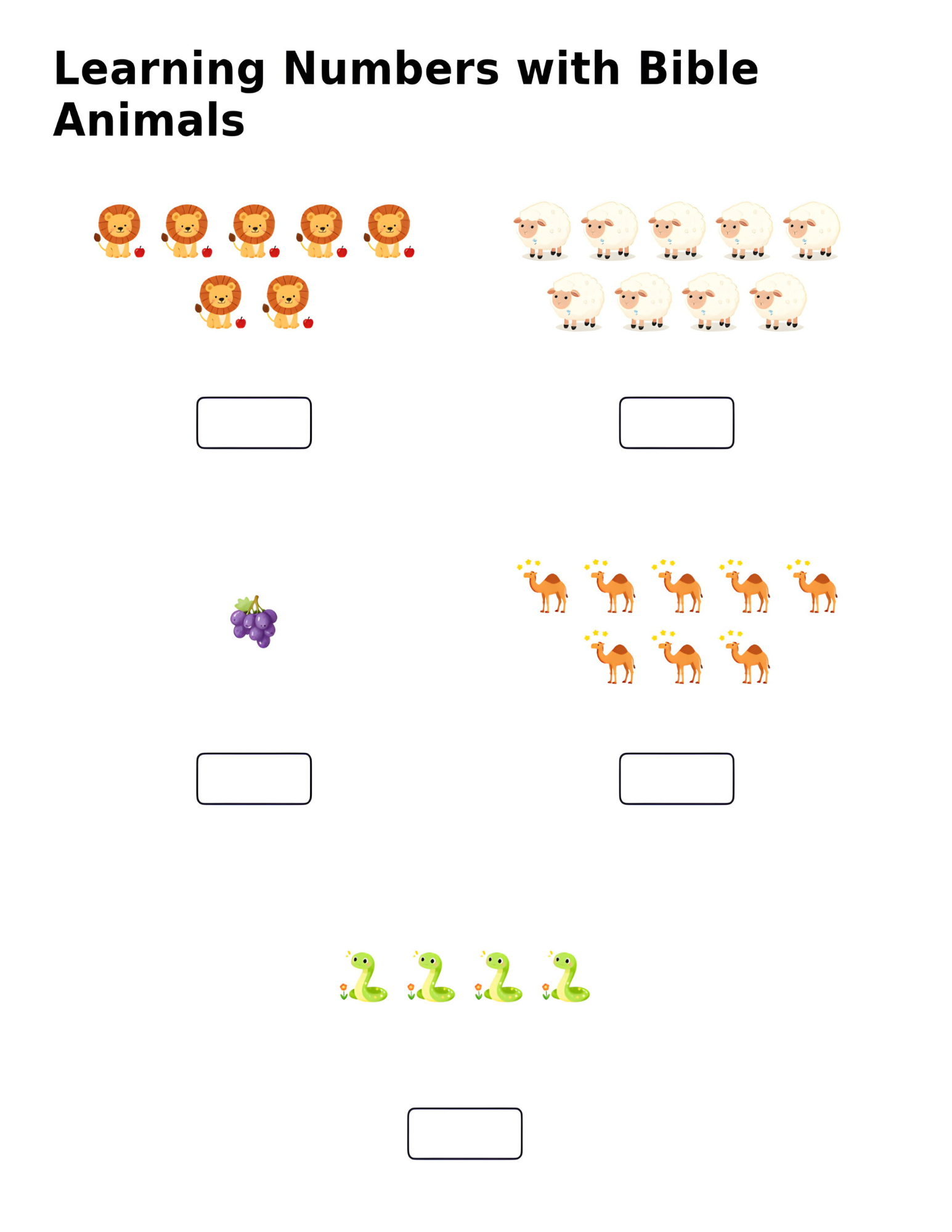 Learning Numbers with Bible Animals
