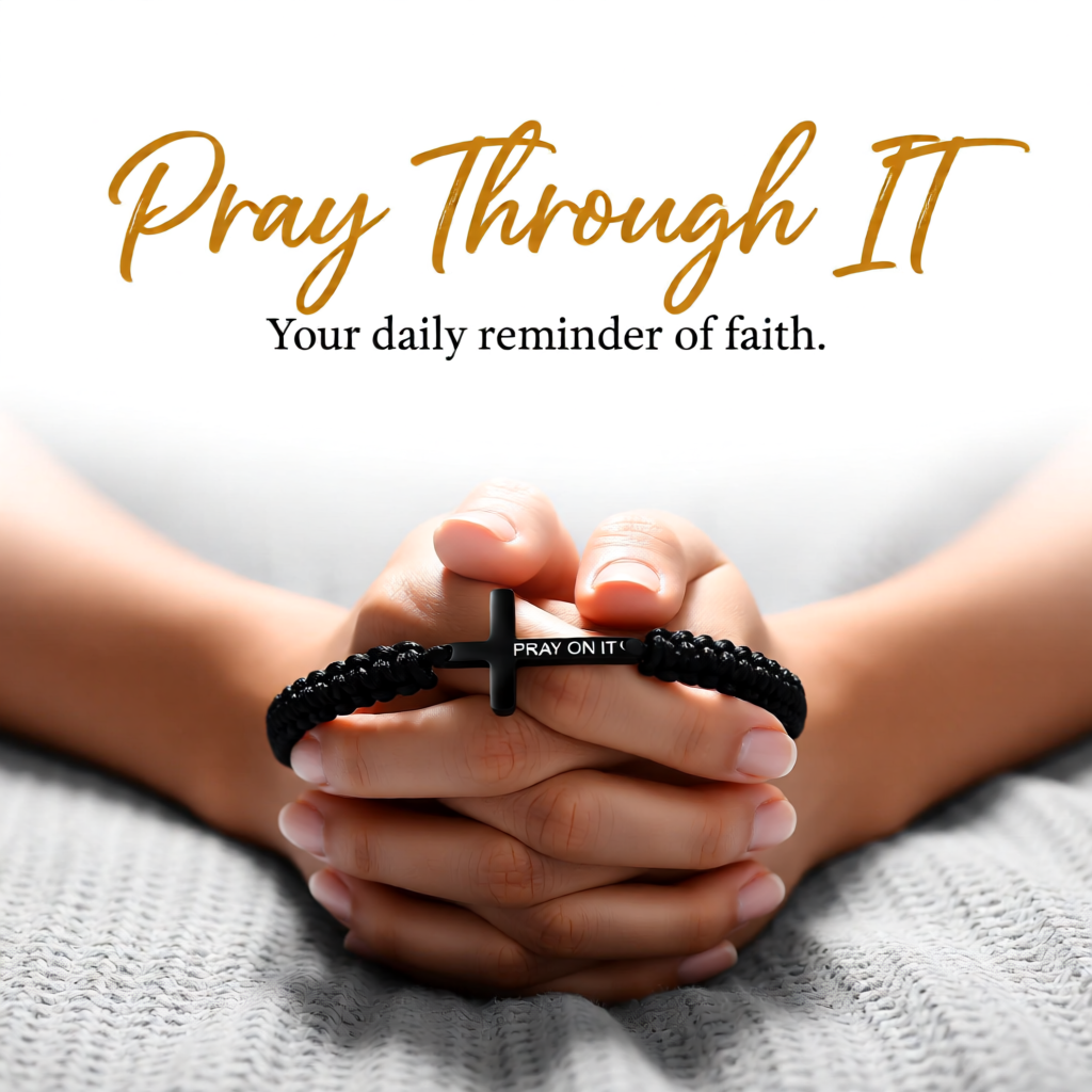 Pray On It Cross Bracelet - Black
