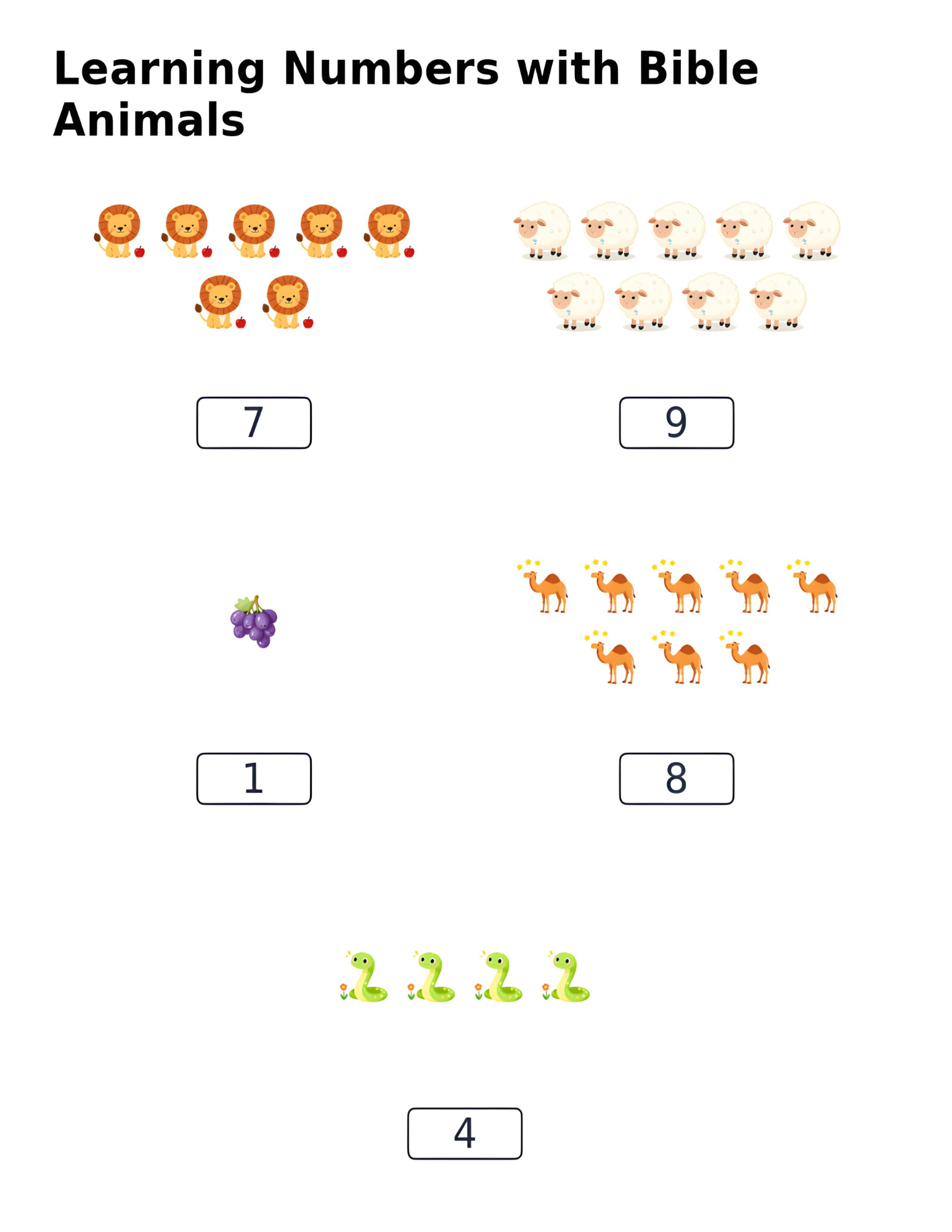 Learning Numbers with Bible Animals