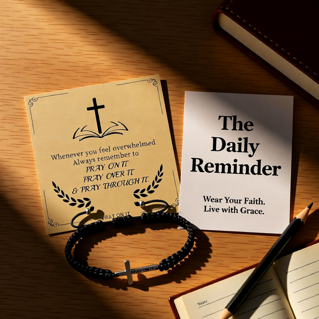 Pray on it Cross Bracelet - Silver