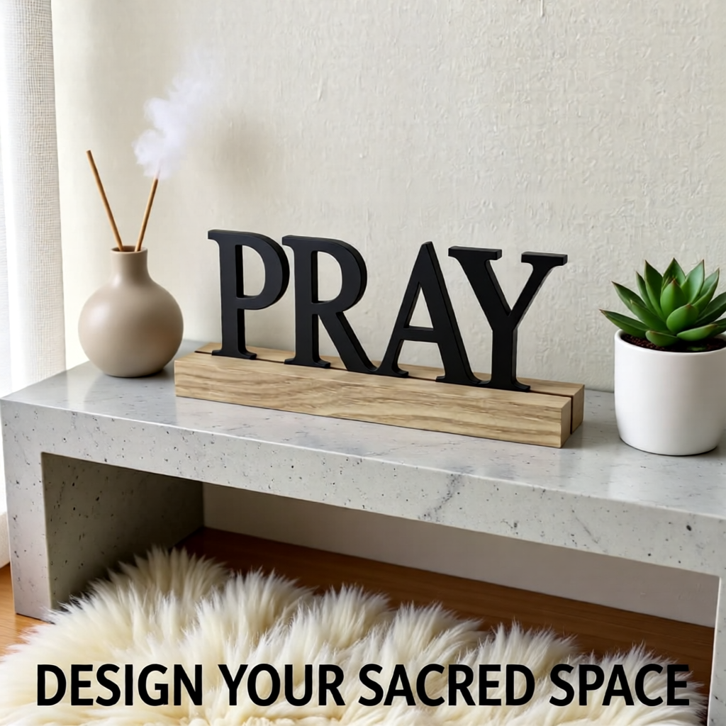 PRAY Decorative Wooden Stand