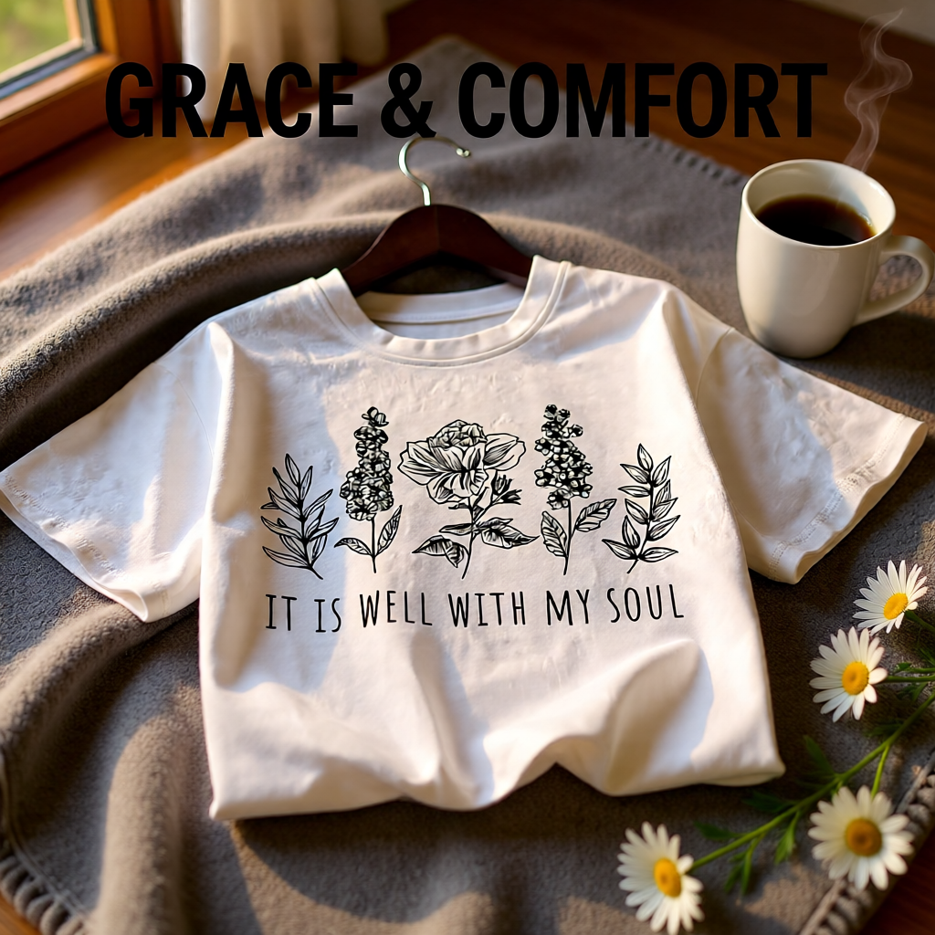 It Is Well With My Soul Floral T-Shirt
