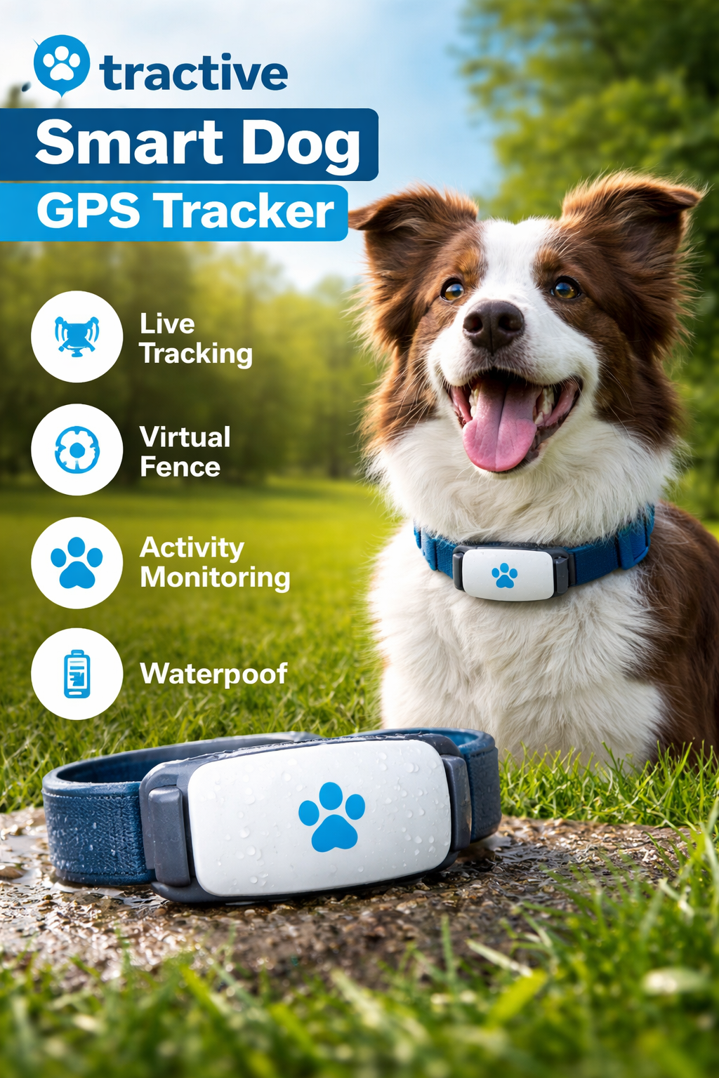 Tractive Smart Dog GPS Tracker | Live Pet Location & Health Monitoring