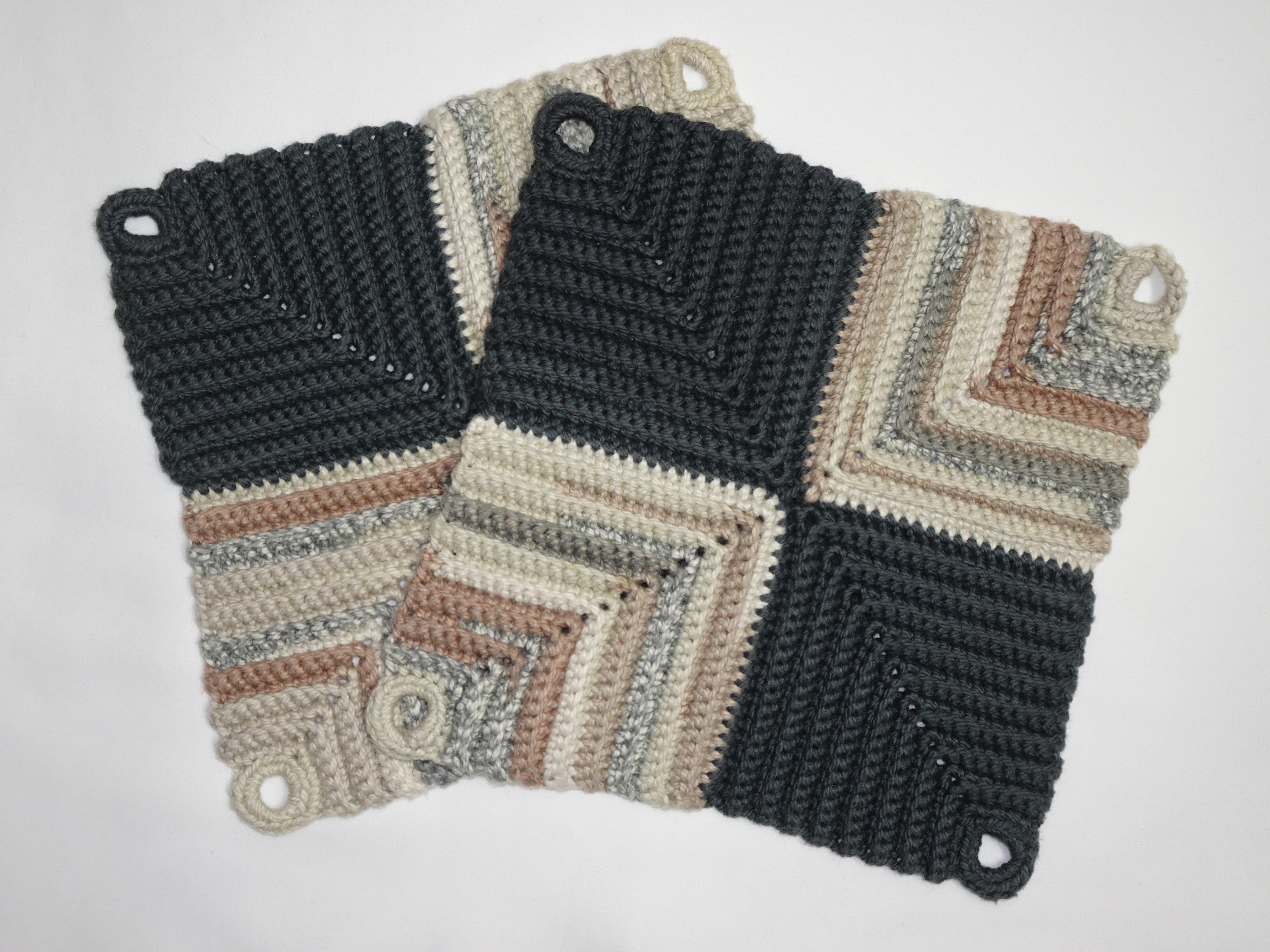 Topf-Lappen-Set grau 22x22cm