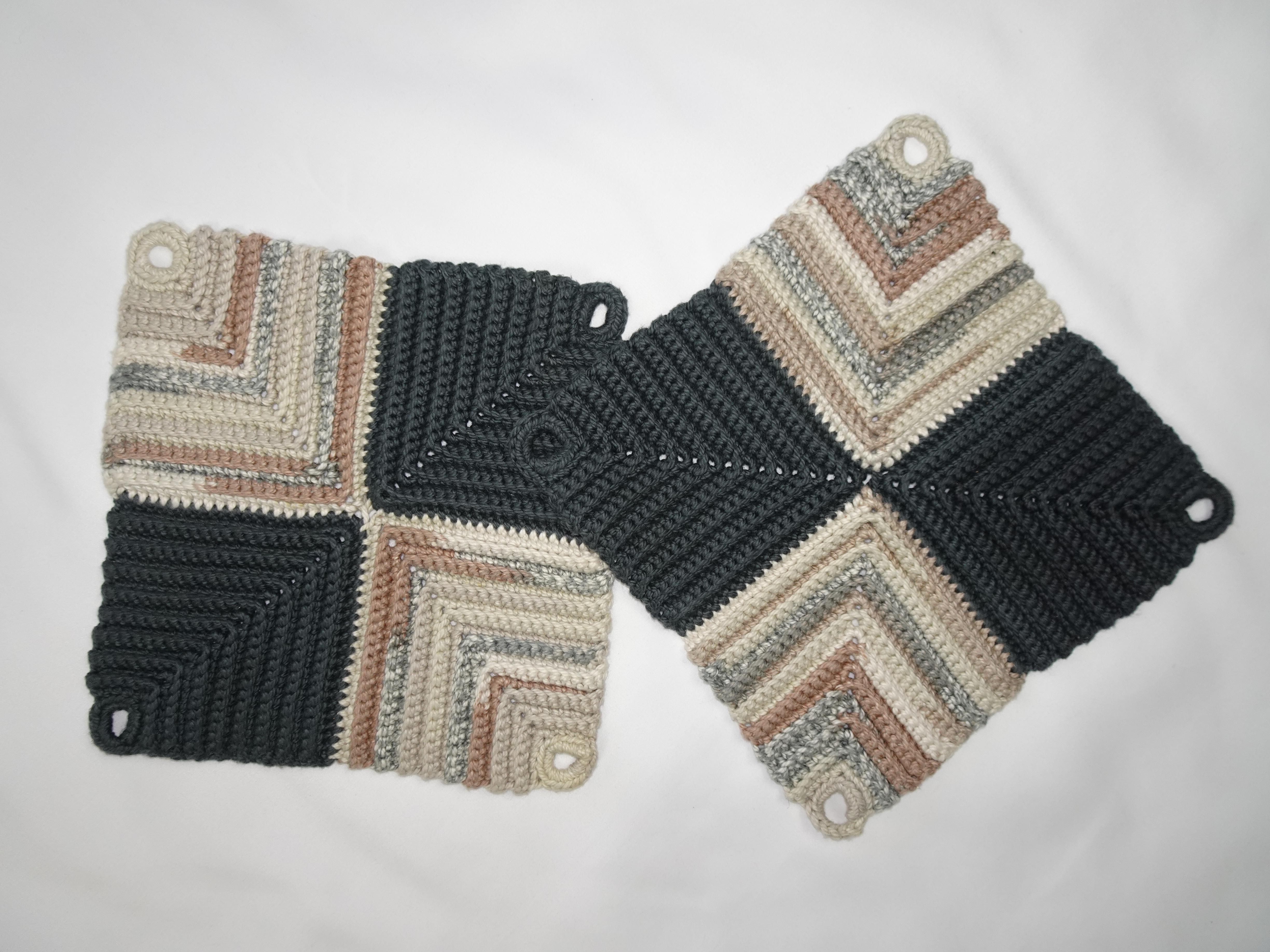 Topf-Lappen-Set grau 22x22cm