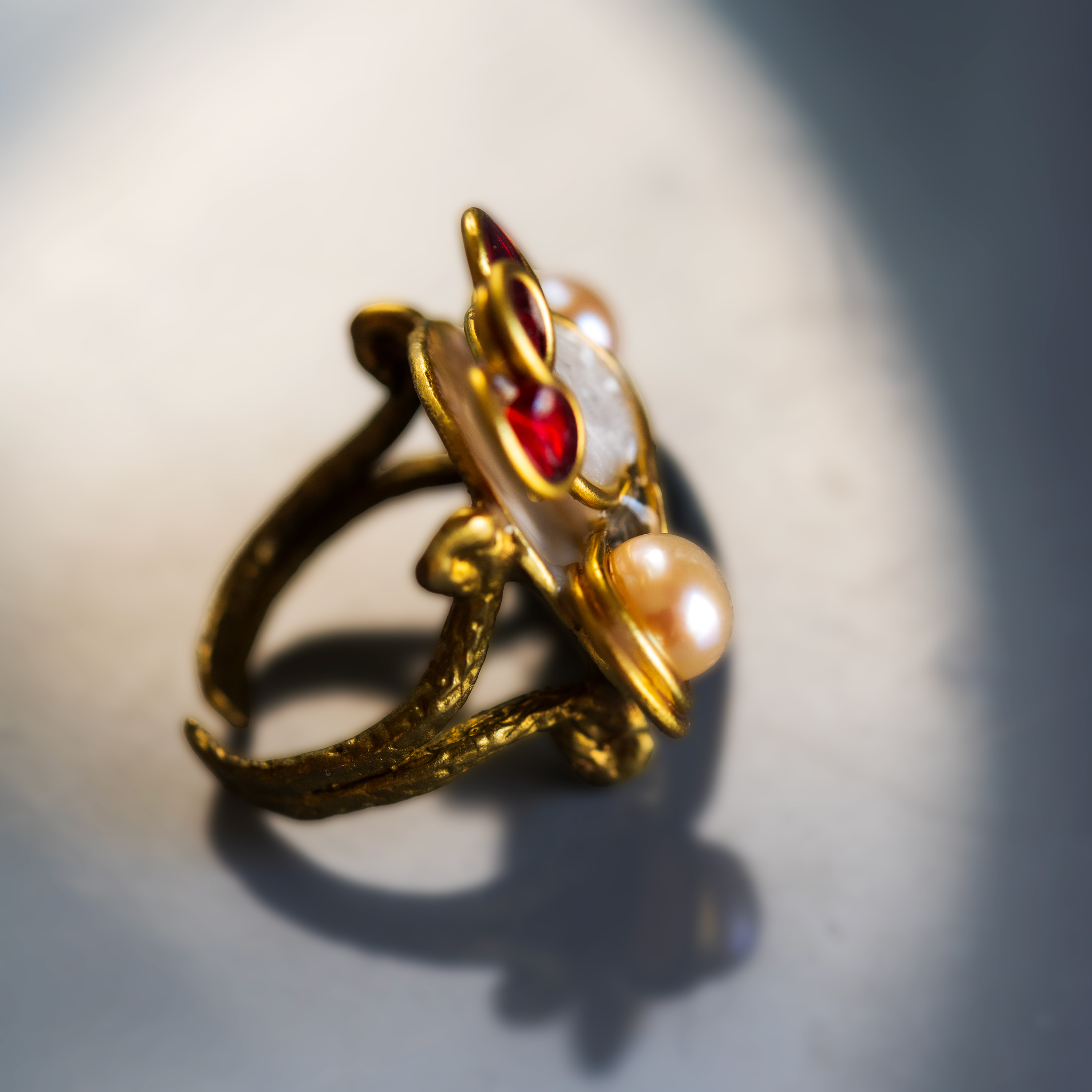 Gemstone Cluster Gold Ring