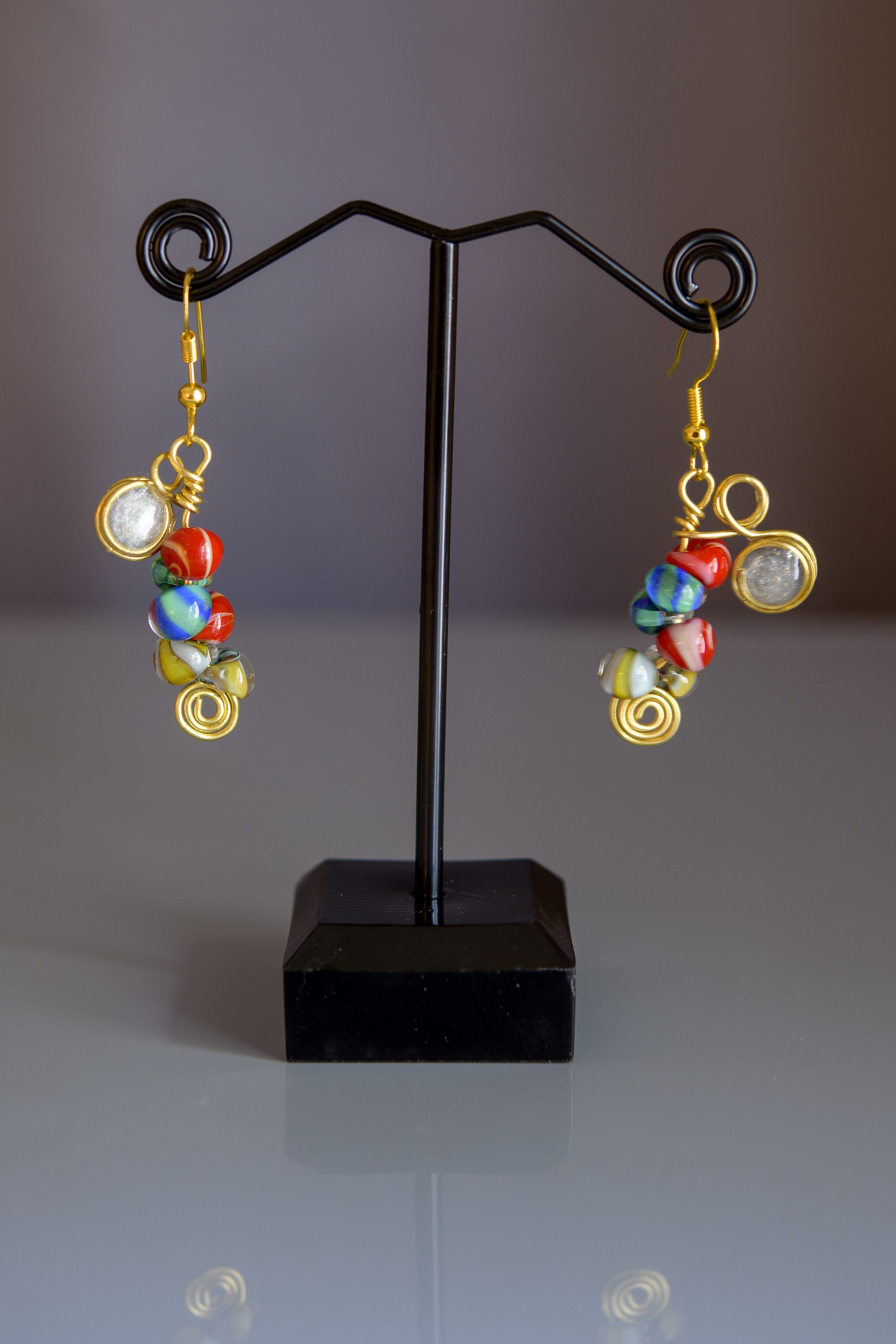 Colorful Wire Wrapped Earrings