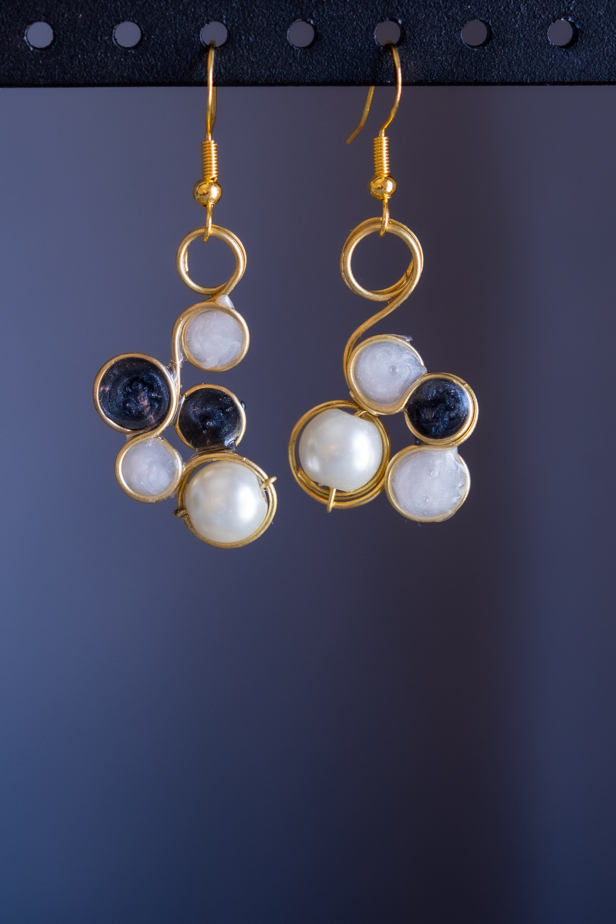 Brass Wire Gemstone Earrings