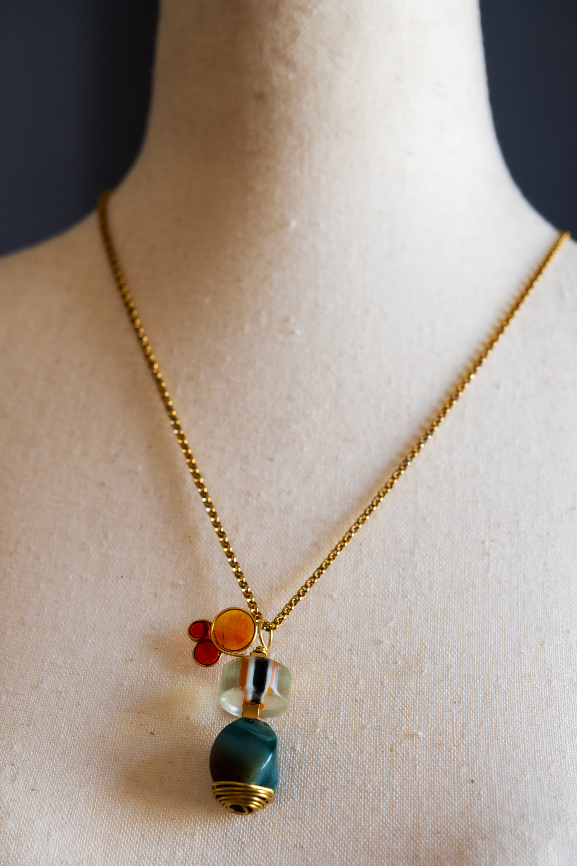 Colorful Geometric Pendant Necklace