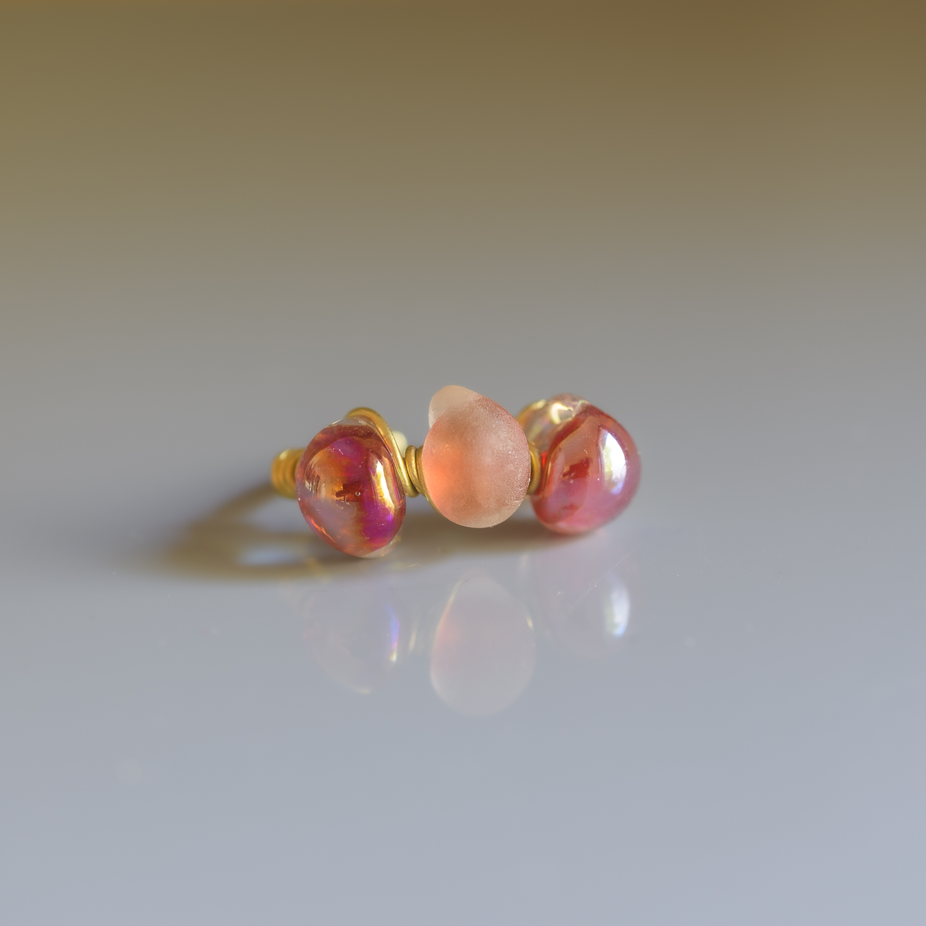 Pink Gemstone Stud Earrings