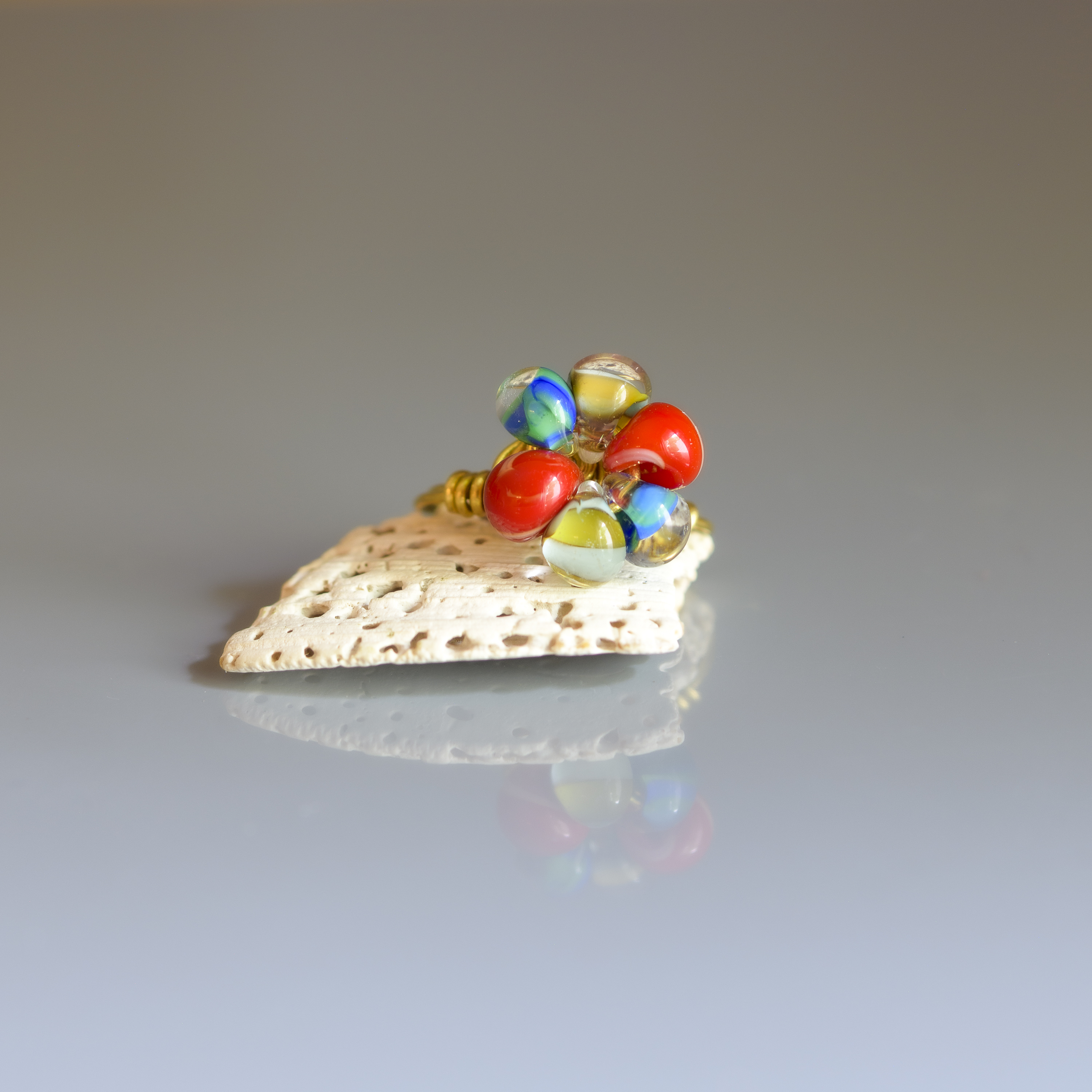 Colorful Beaded Wire Ring