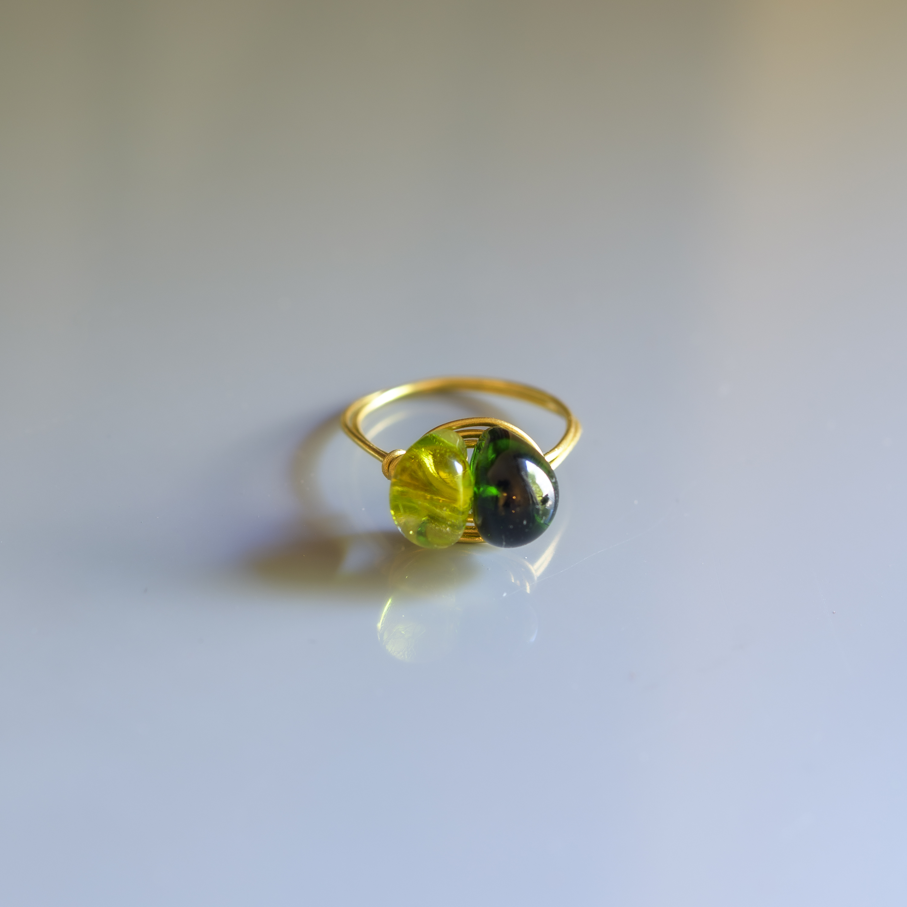 Green Gemstone Gold Ring