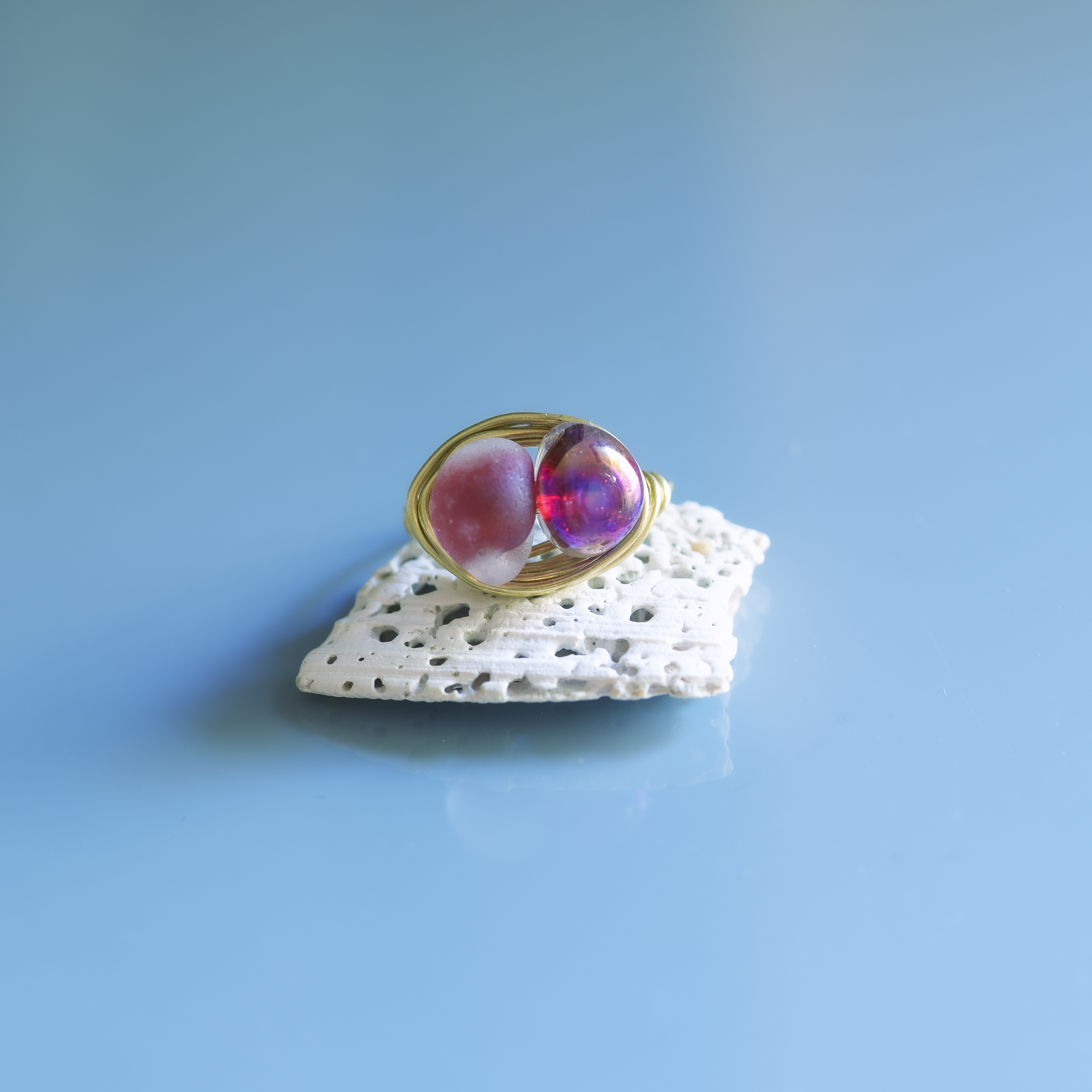 Dual Gemstone Wire Ring
