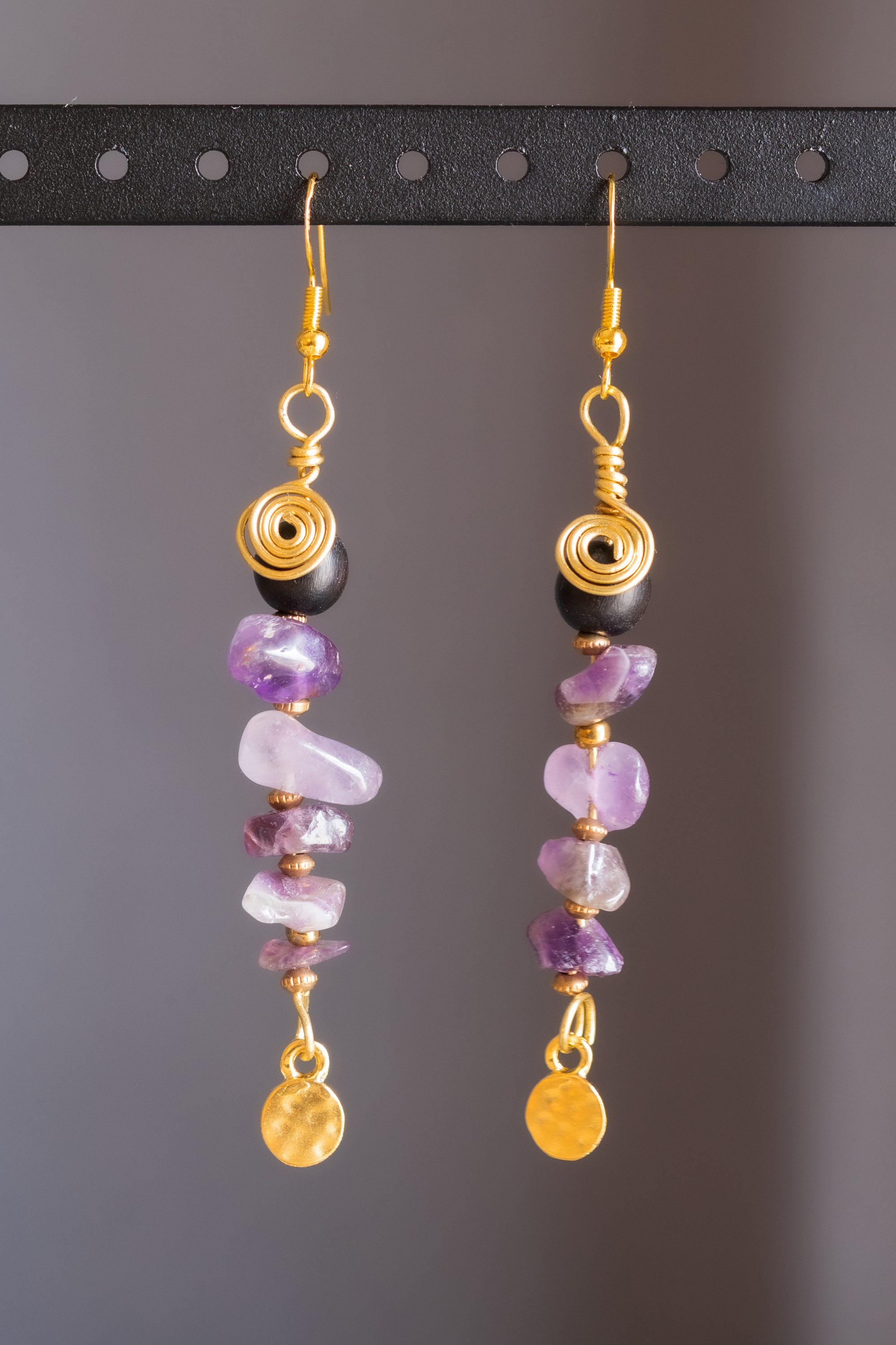 Amethyst Gemstone Drop Earrings